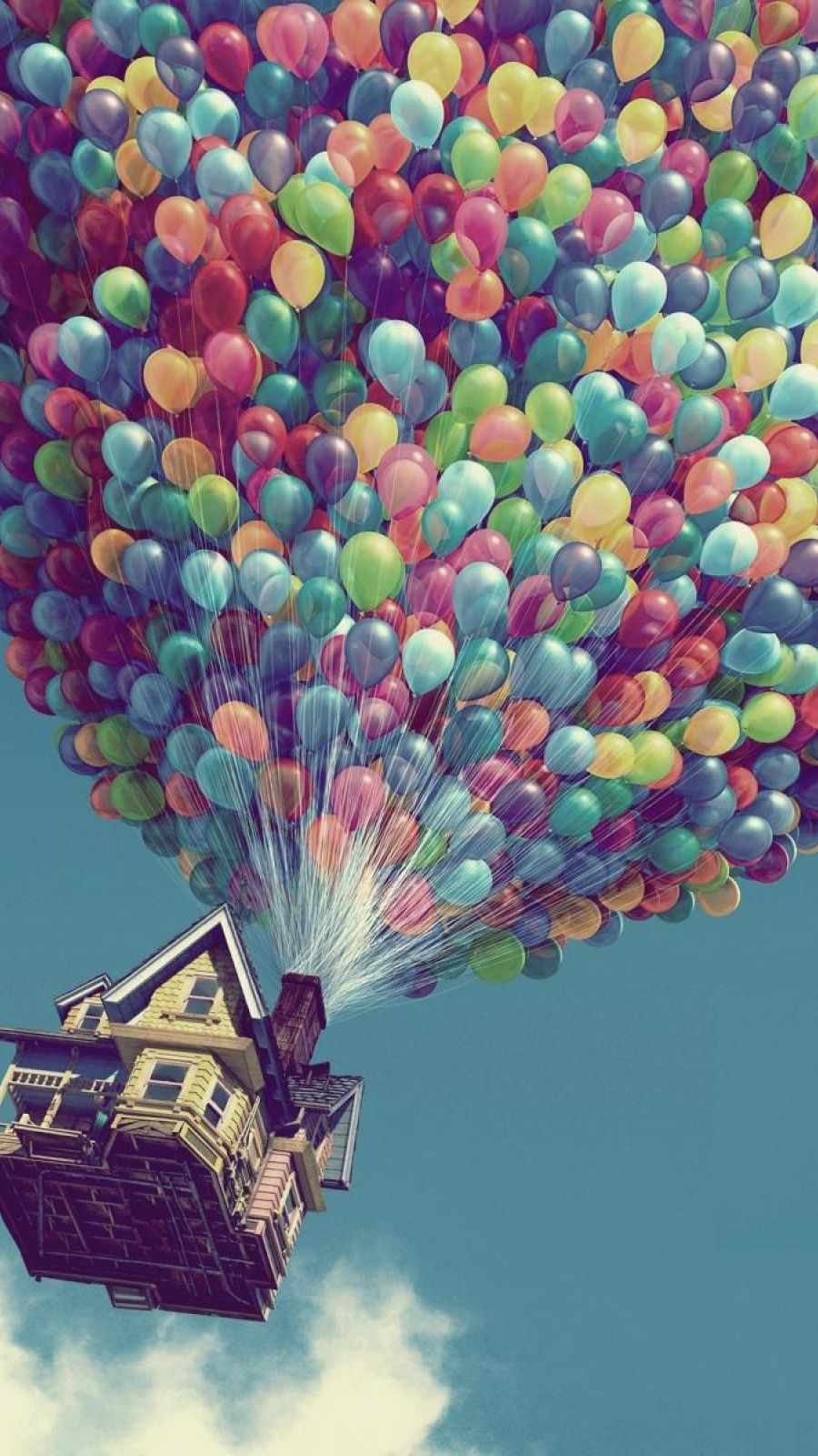 Casa volante con palloncini Up, 900x1600 Verticale, Telefono