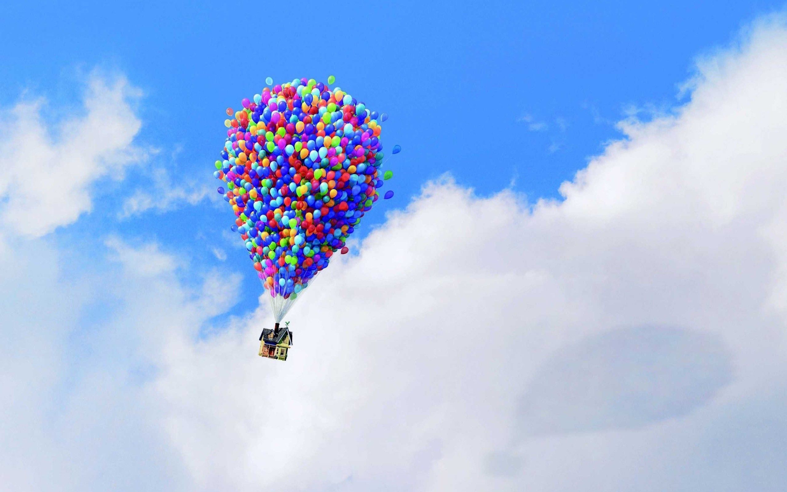Casa con palloncini colorati, Up, 2560x1600 2K+, Laptop