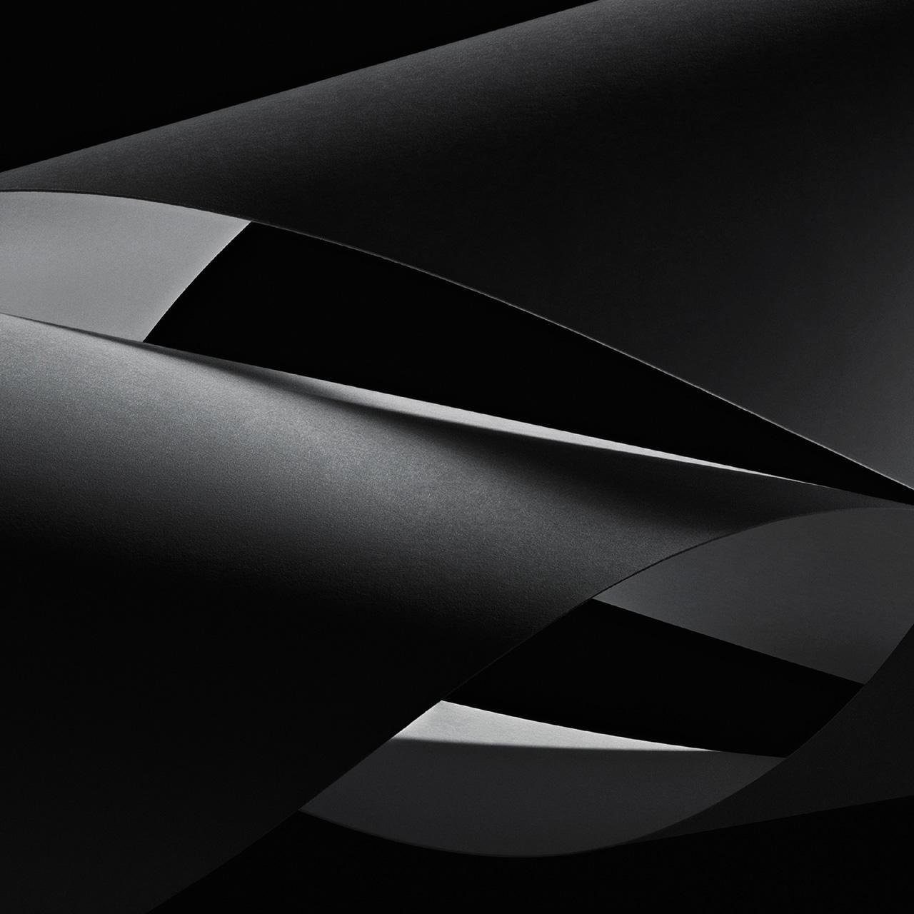 Curve nere astratte, 1280x1280 HD, ROG Asus Laptop