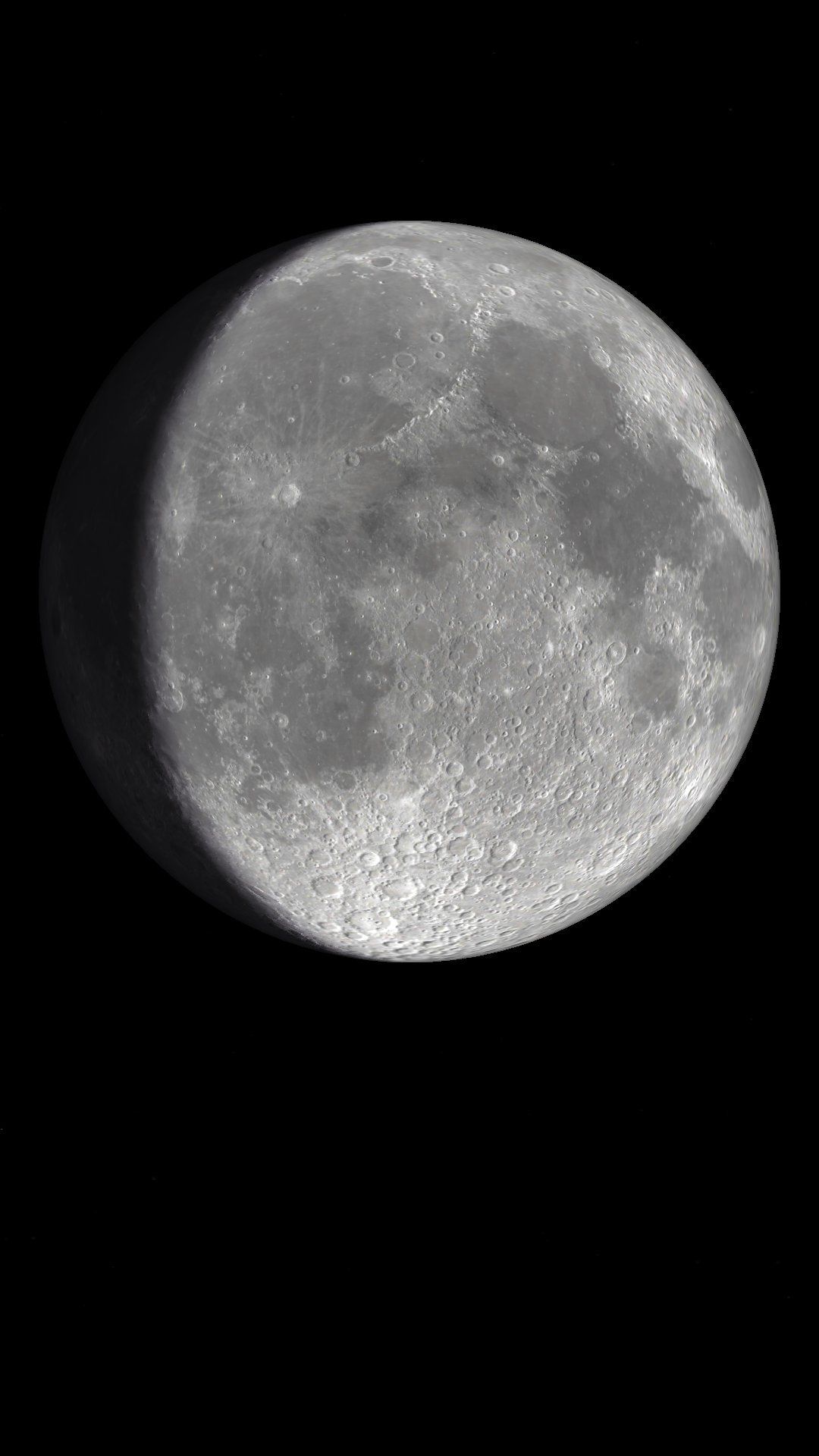 Luna sfondo nero, 1080x1920 Full HD Verticale, Smartphone