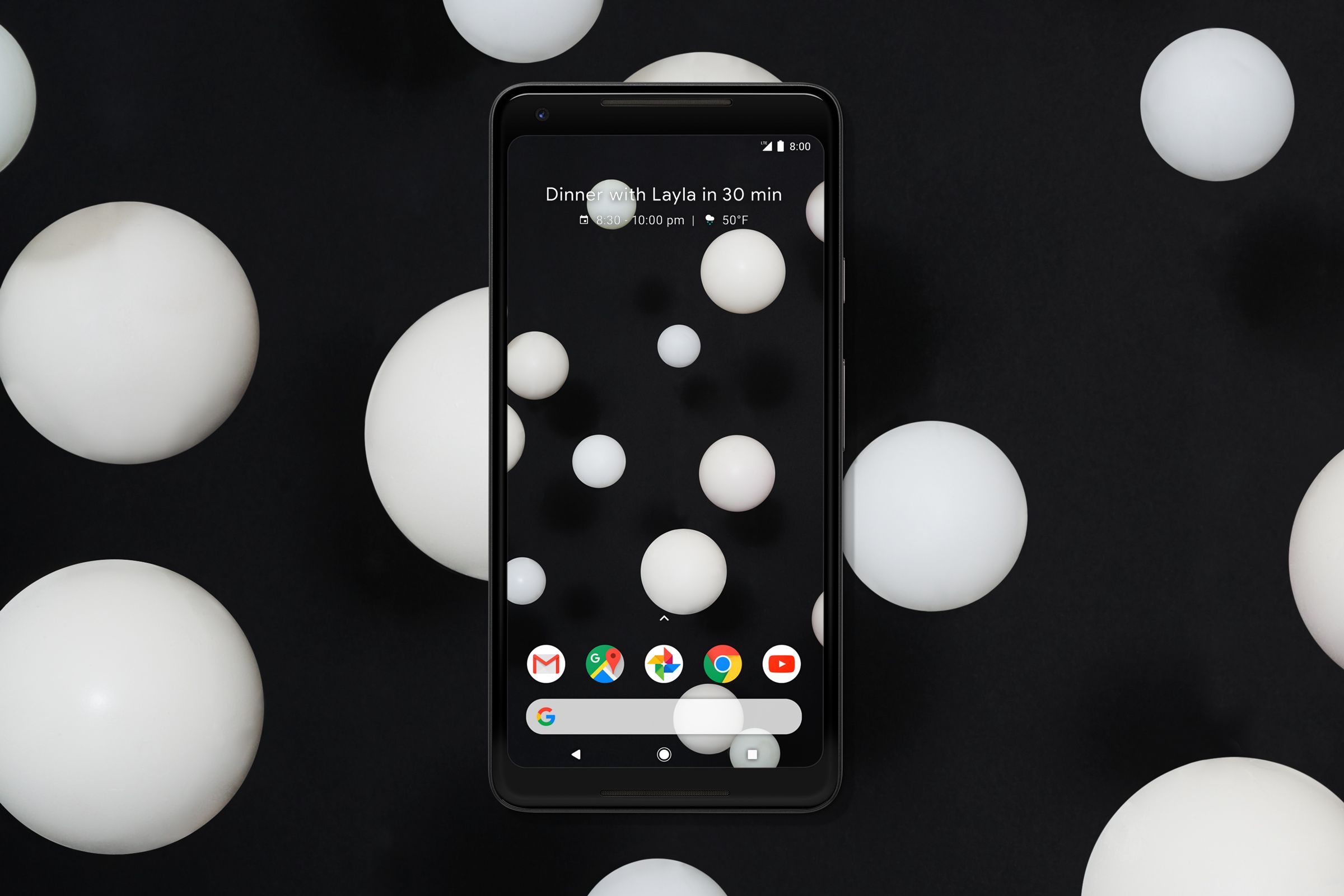 Google Pixel 2 con sfere bianche, 2400x1600 alta risoluzione, Desktop
