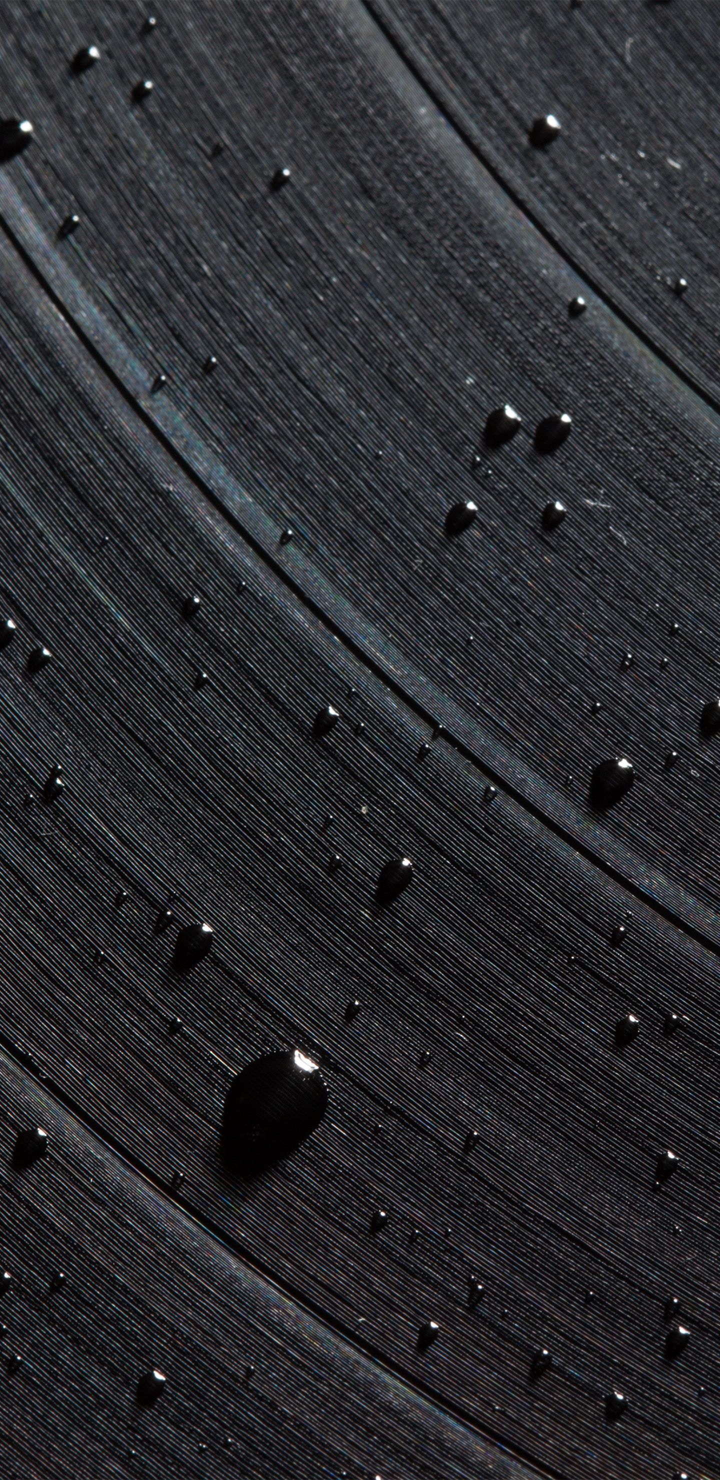 Gocce d'acqua su superficie nera, 1440x2960 Full HD Verticale, iPhone