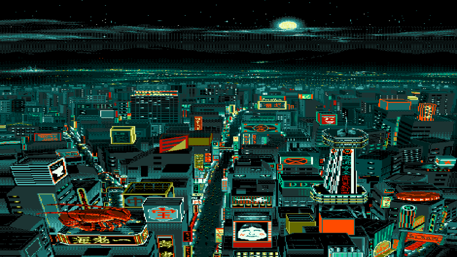 Città pixel art notturna, 1920x1080 1080p, PC