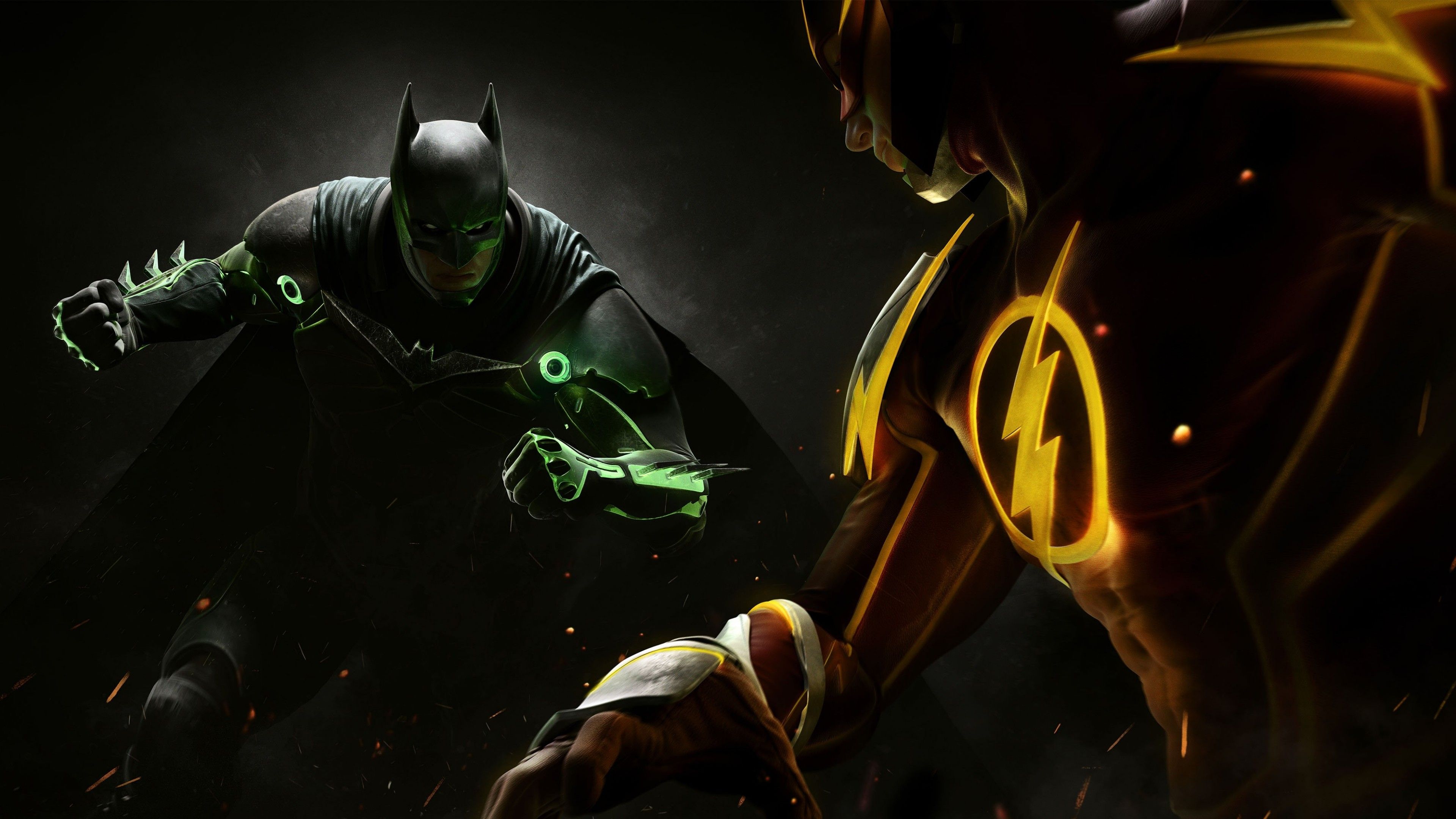Injustice 2 Batman Flash combattimento, Barry Allen, 3840x2160 UHD, PC 4K