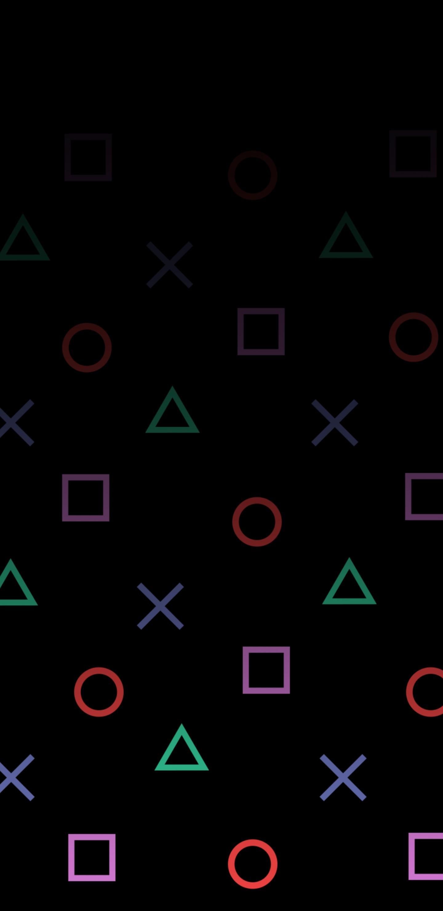 Simboli PlayStation neon nero, 1440x2960 Full HD Verticale, iPhone Air