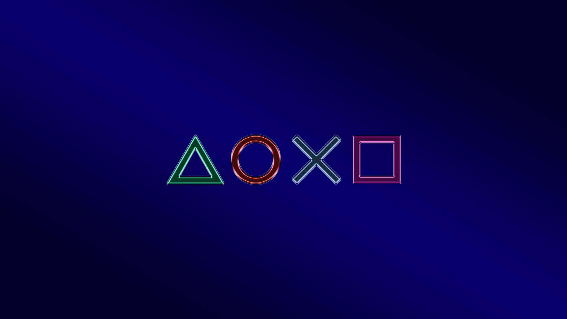 Simboli PlayStation neon blu, 1920x1080 Full HD 1080p, Desktop