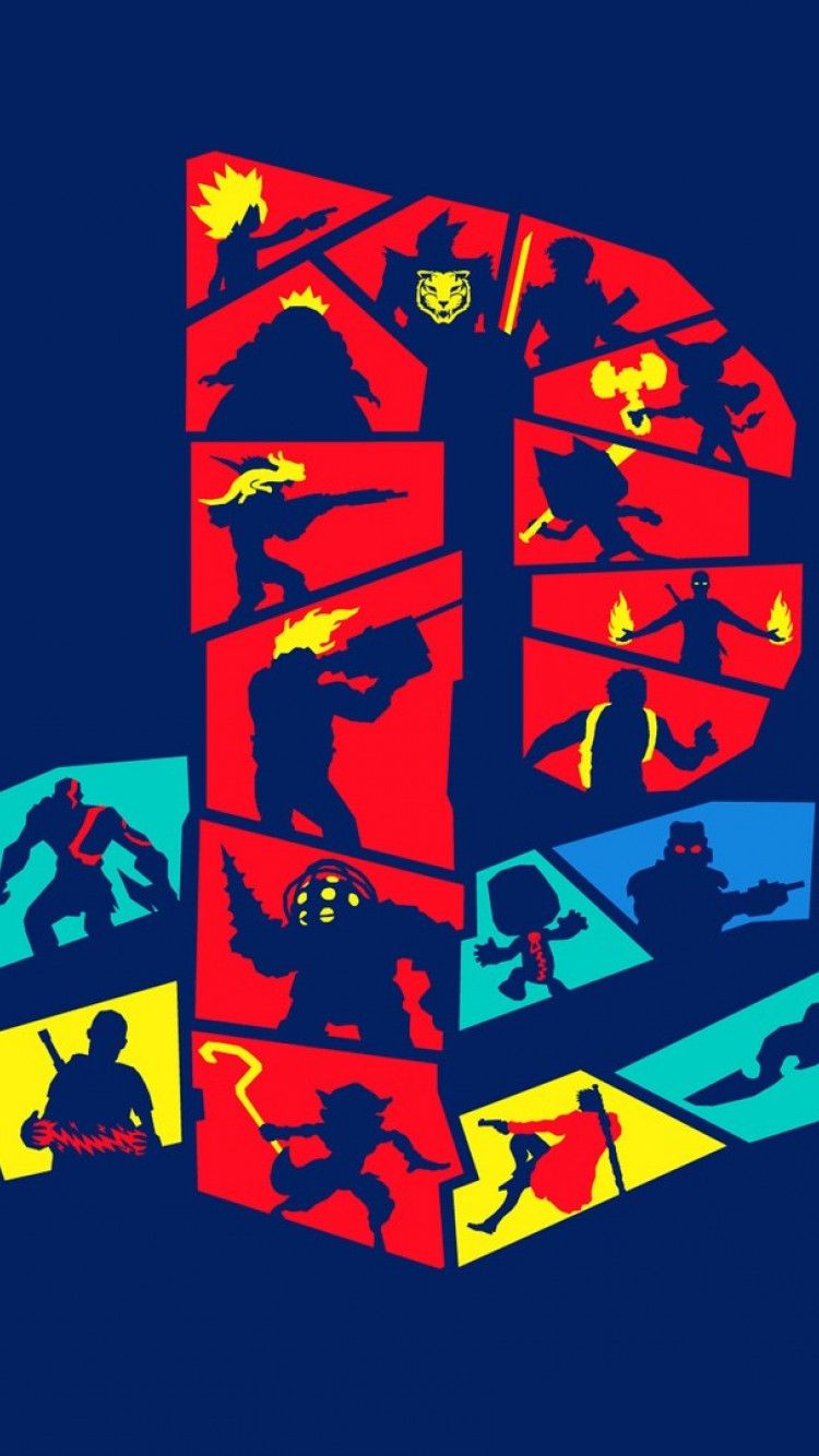 Logo PlayStation con personaggi, 750x1334 Full HD Verticale, iPhone Pro