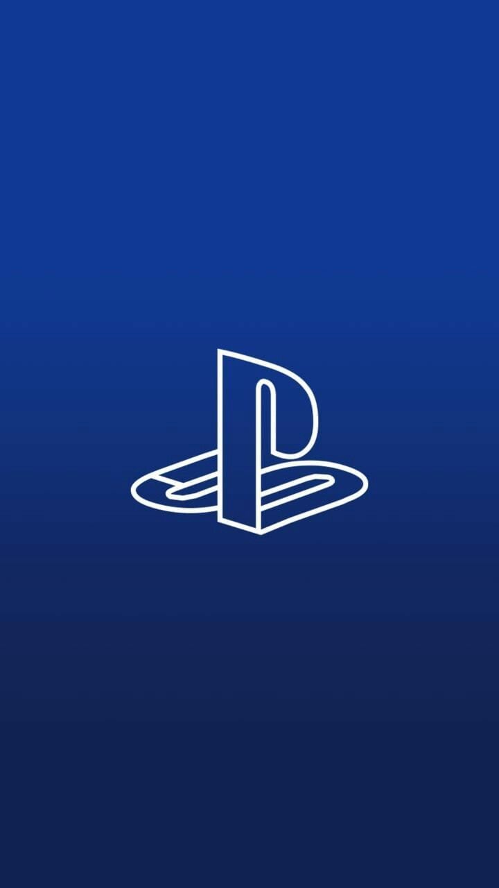 Logo PlayStation su blu, console Sony, 720x1280 Verticale, Mobile