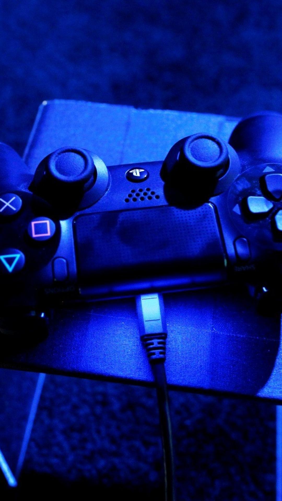 Controller PlayStation blu neon, 1080x1920 Full HD Verticale, iPhone