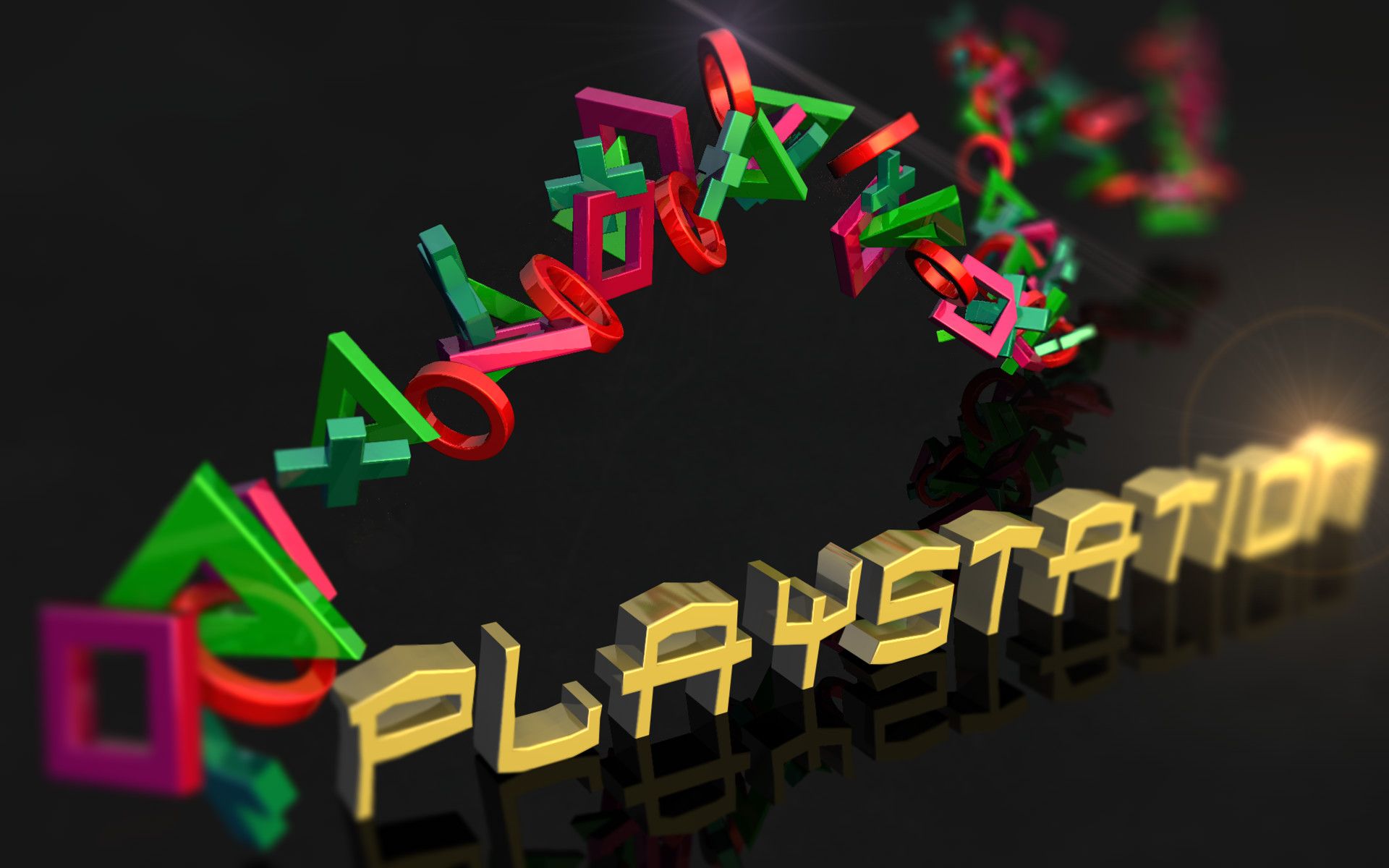 Logo PlayStation simboli 3D, 1920x1200 WUXGA, Desktop