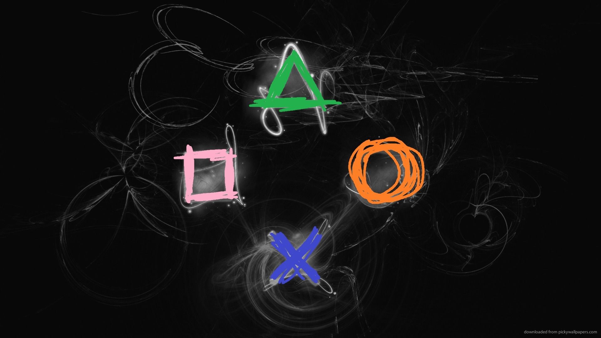 Simboli PlayStation su nero, 1920x1080 Full HD 1080p, Desktop