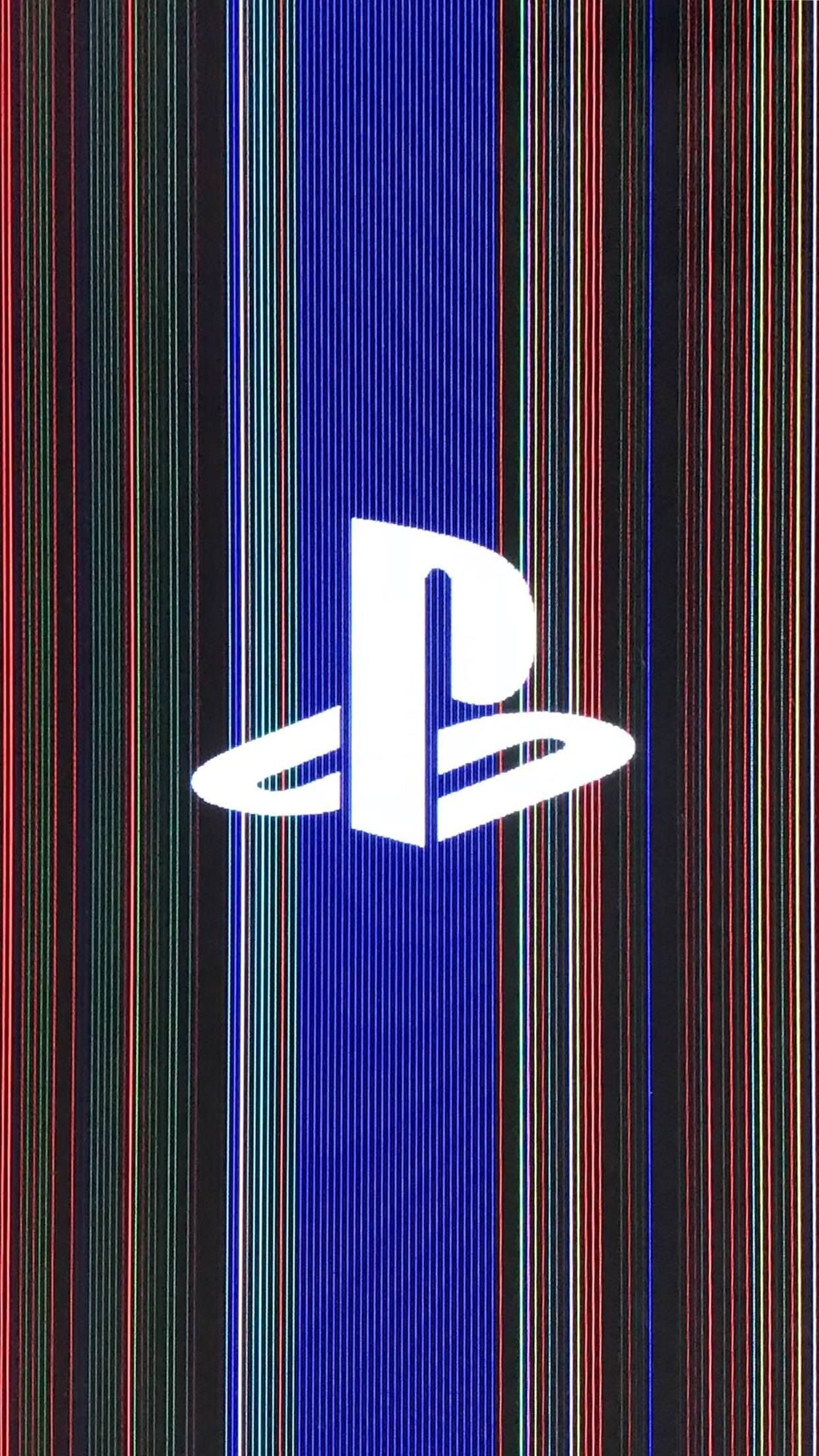 Logo PlayStation glitch strisce, 1242x2208 Full HD Verticale, iPhone Air
