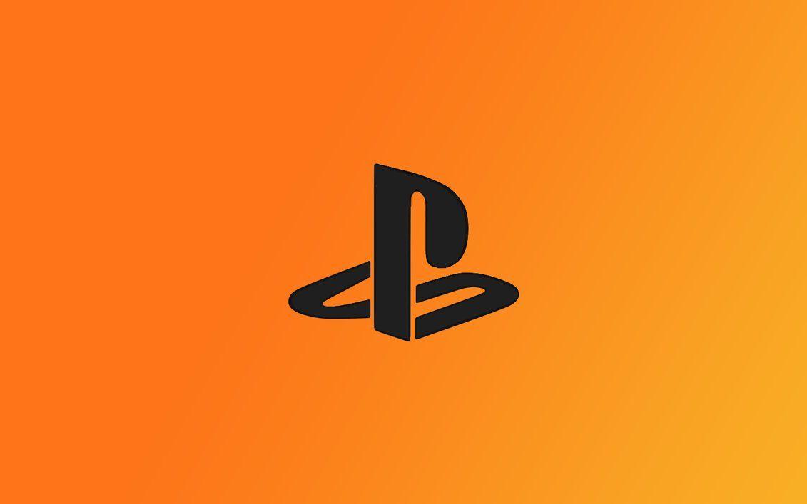 Logo PlayStation su sfondo arancione, 1131x707 HD, PC