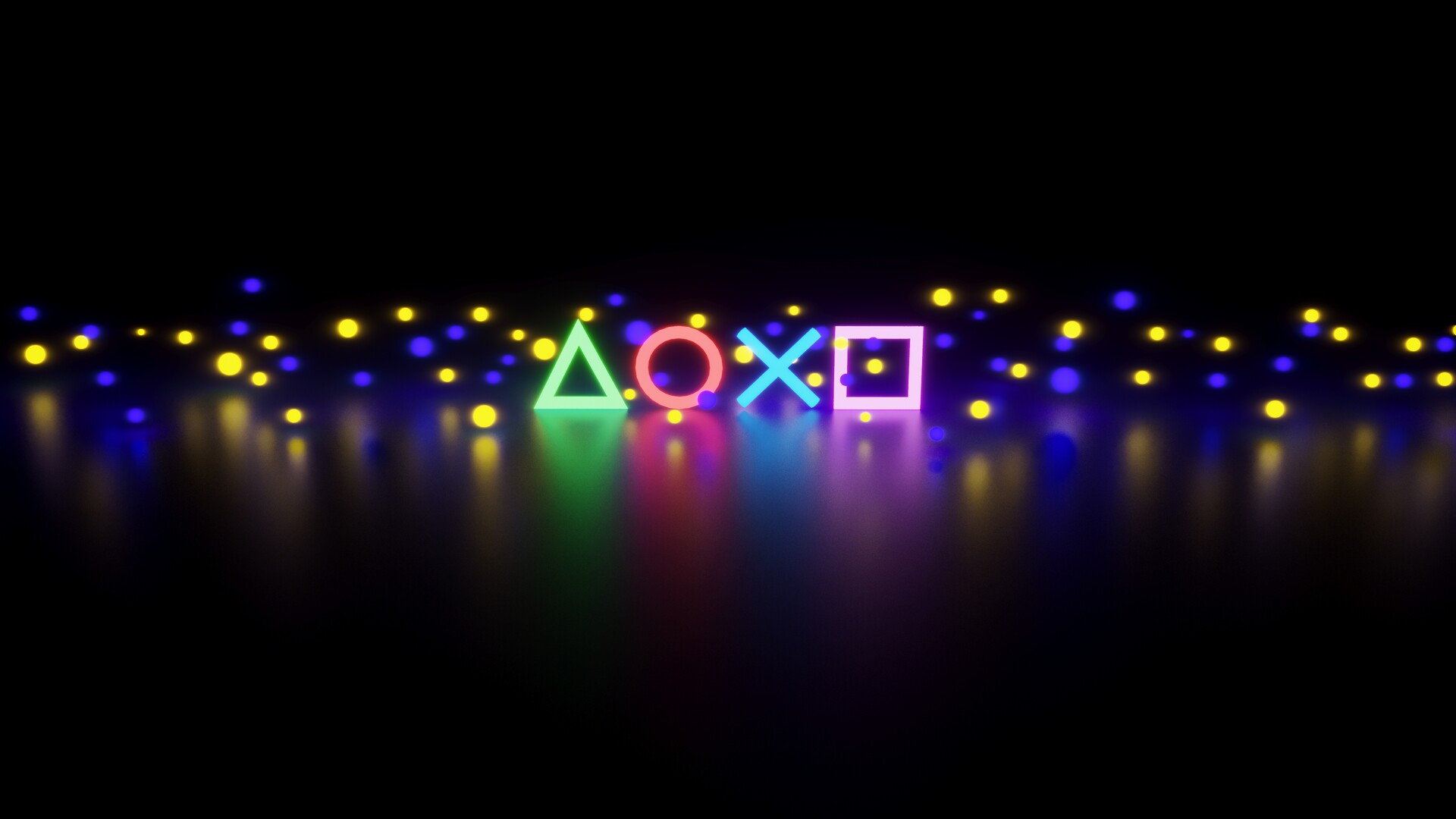 Simboli PlayStation al neon, 1920x1080 Full HD 1080p, Laptop