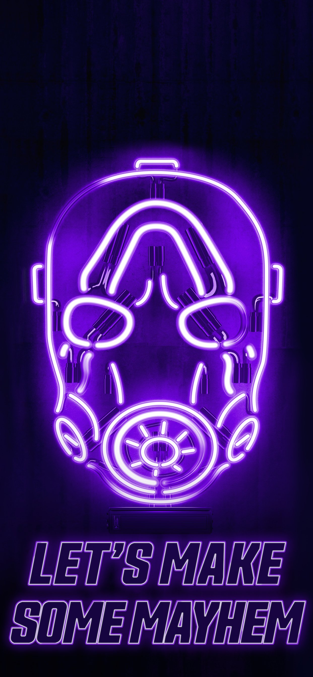 Maschera neon viola Borderlands, 1242x2688 Full HD Verticale, iPhone Pro Max