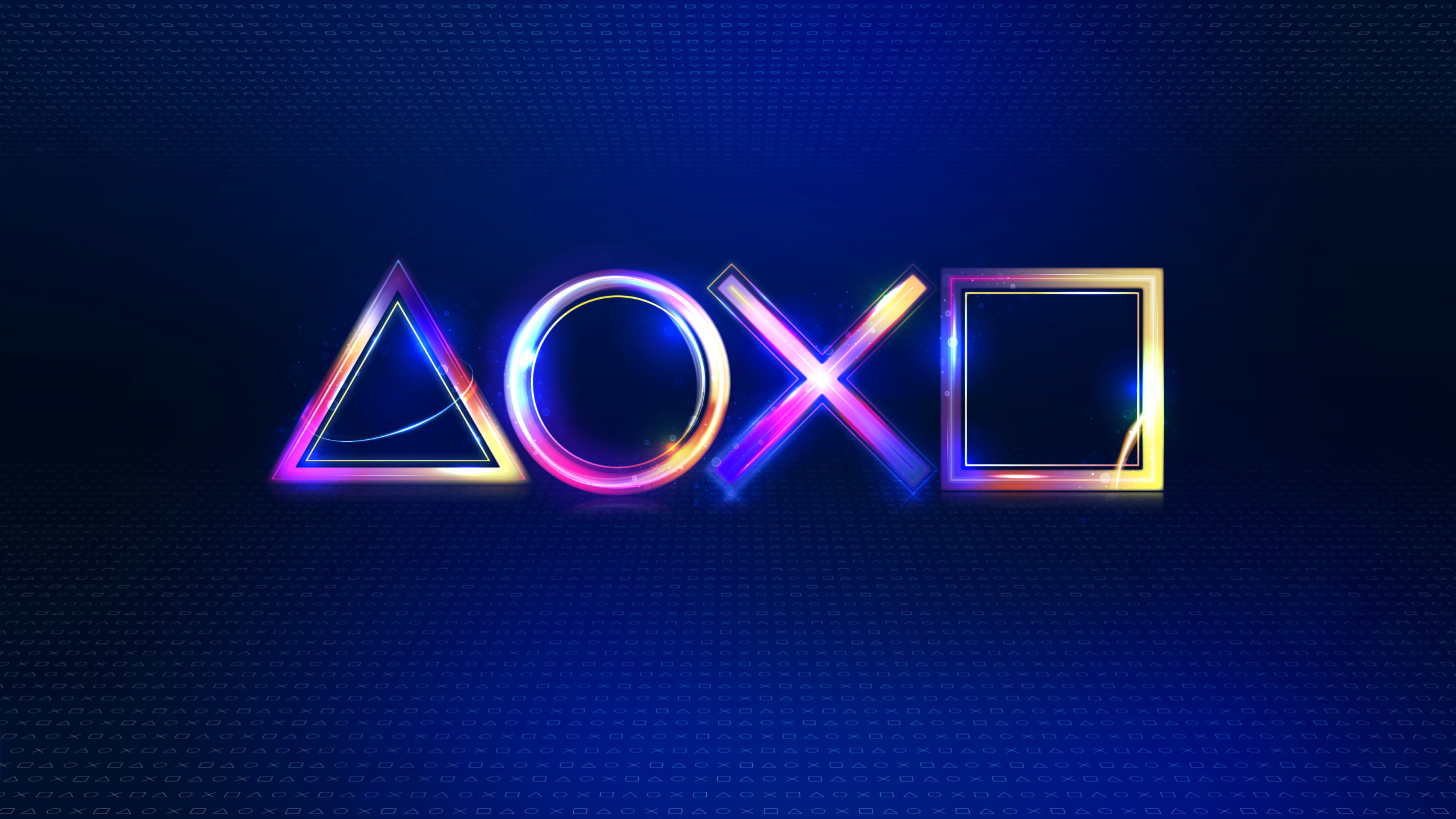 Simboli PlayStation luminosi blu, 3840x2160 4K Ultra HD, Monitor 4K