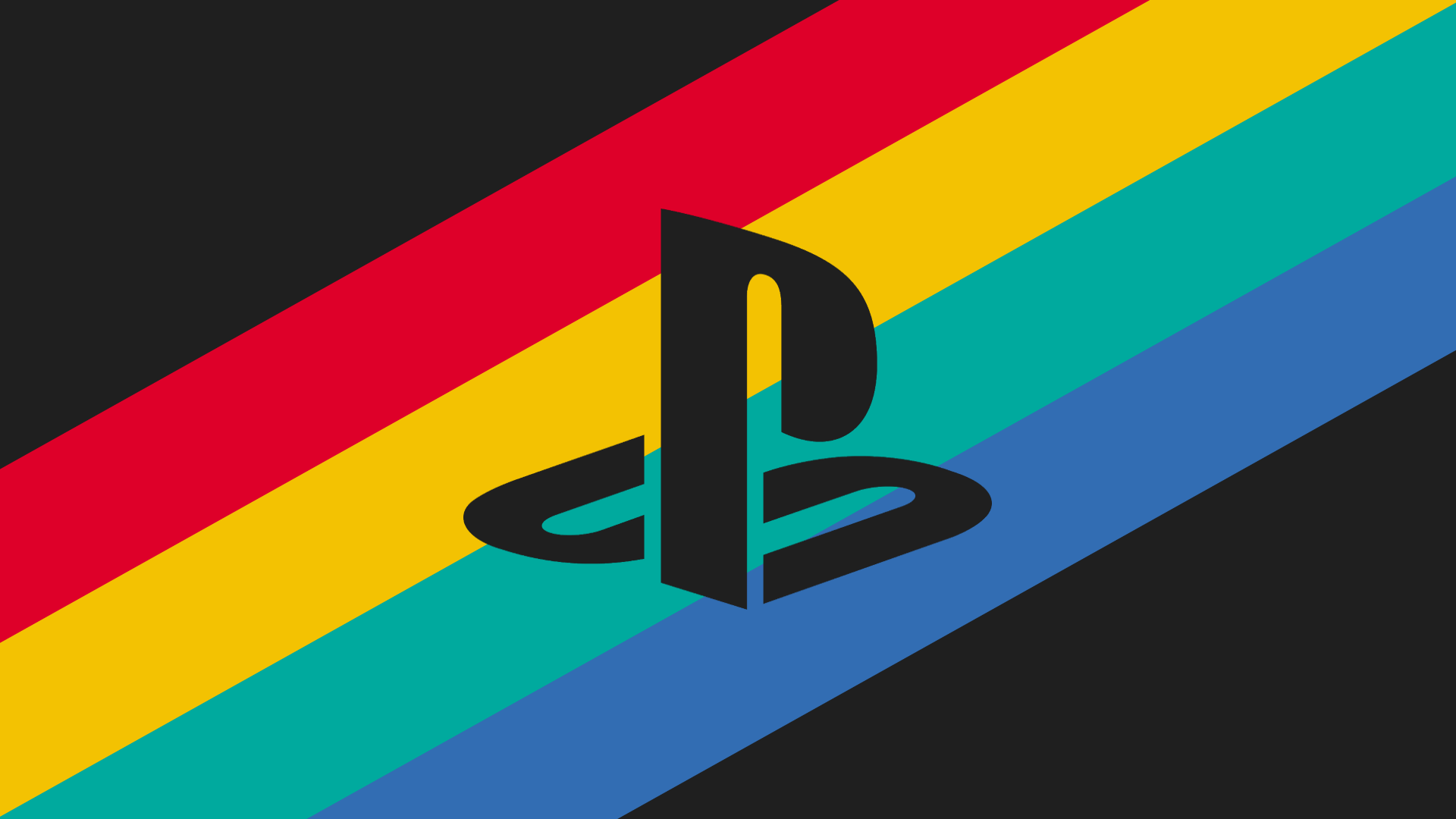 Logo PlayStation strisce colorate, 1920x1080 1080p, PC