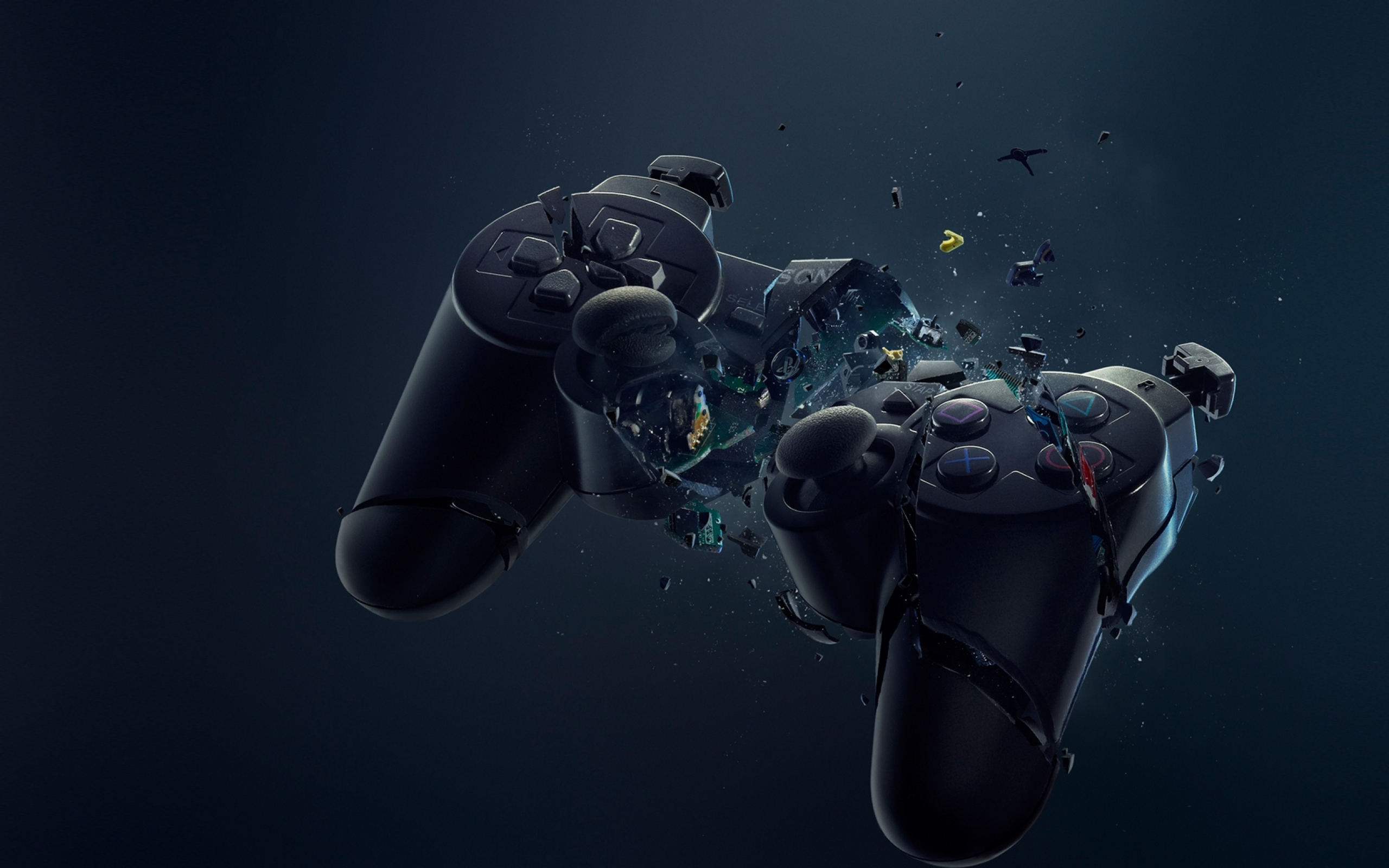Controller PlayStation frantumato scuro, 2560x1600 2K+, Desktop