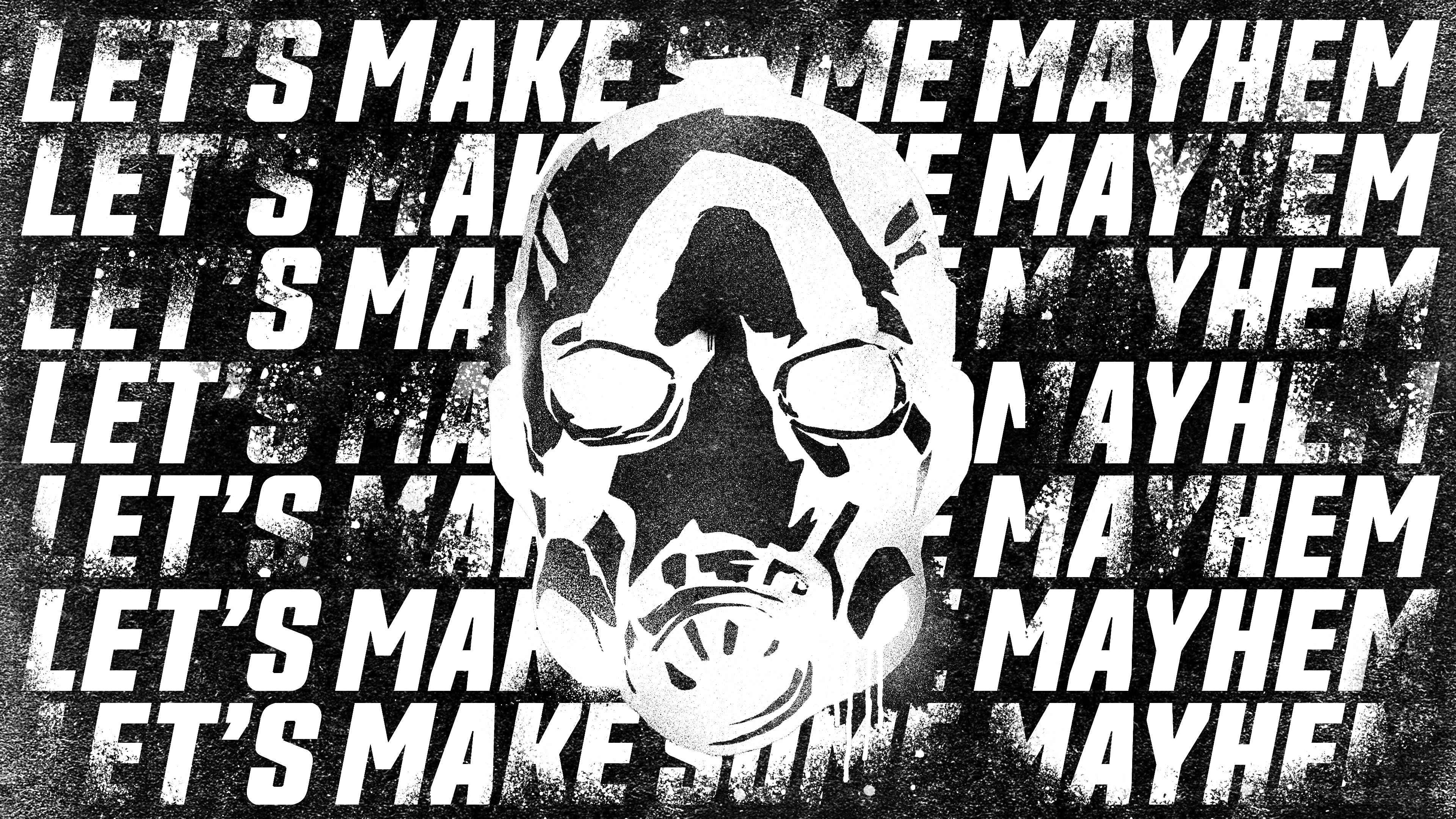 Maschera Borderlands psycho bianco nero, 3840x2160 Ultra HD, 4K TV