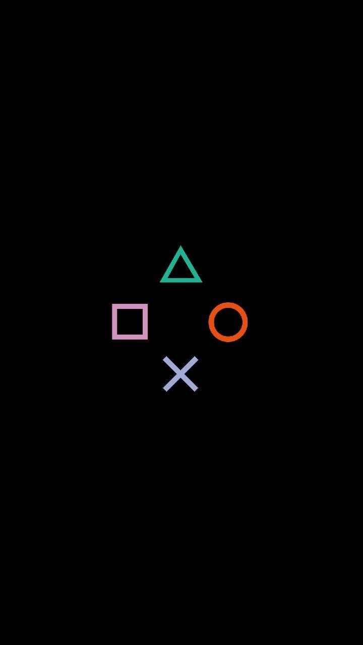 Simboli PlayStation su nero, 720x1280 Verticale, Mobile