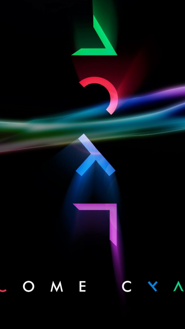 Simboli PlayStation colorati sfondo nero, 720x1280 Full HD Verticale, Smartphone