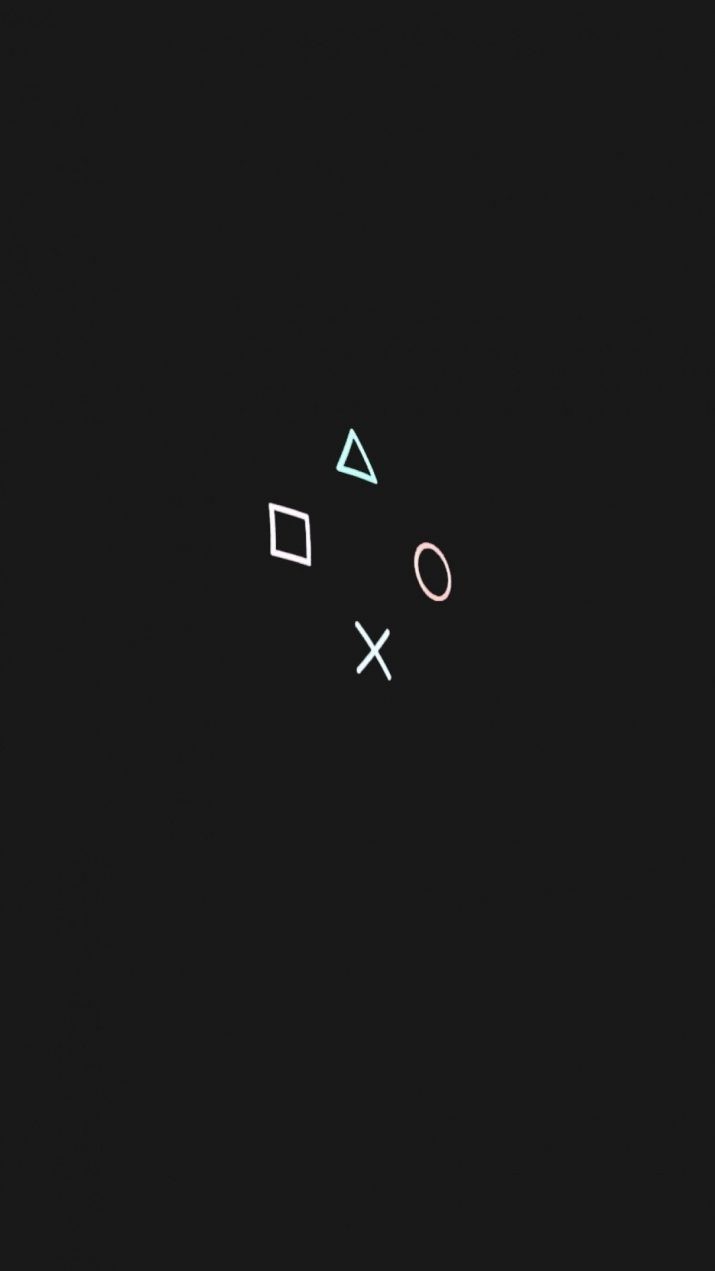 Simboli PlayStation su nero, 715x1271 Verticale, Mobile