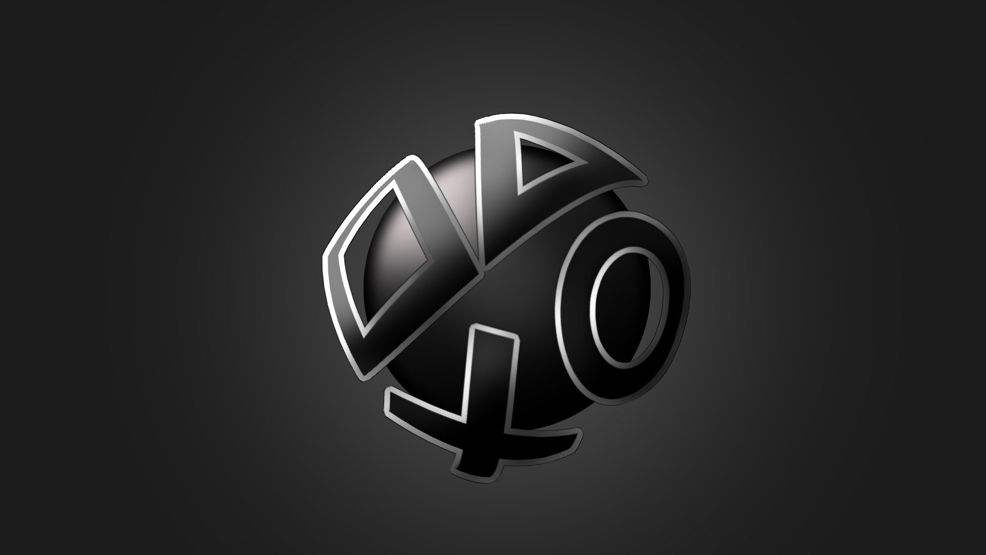 Logo PlayStation simboli argento, 1920x1080 1080p, Laptop