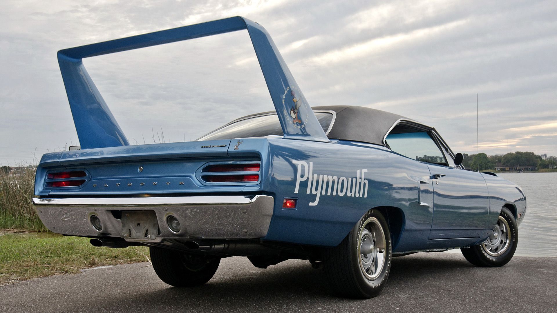 Plymouth Road Runner Superbird blu, 1920x1080 Full HD, PC