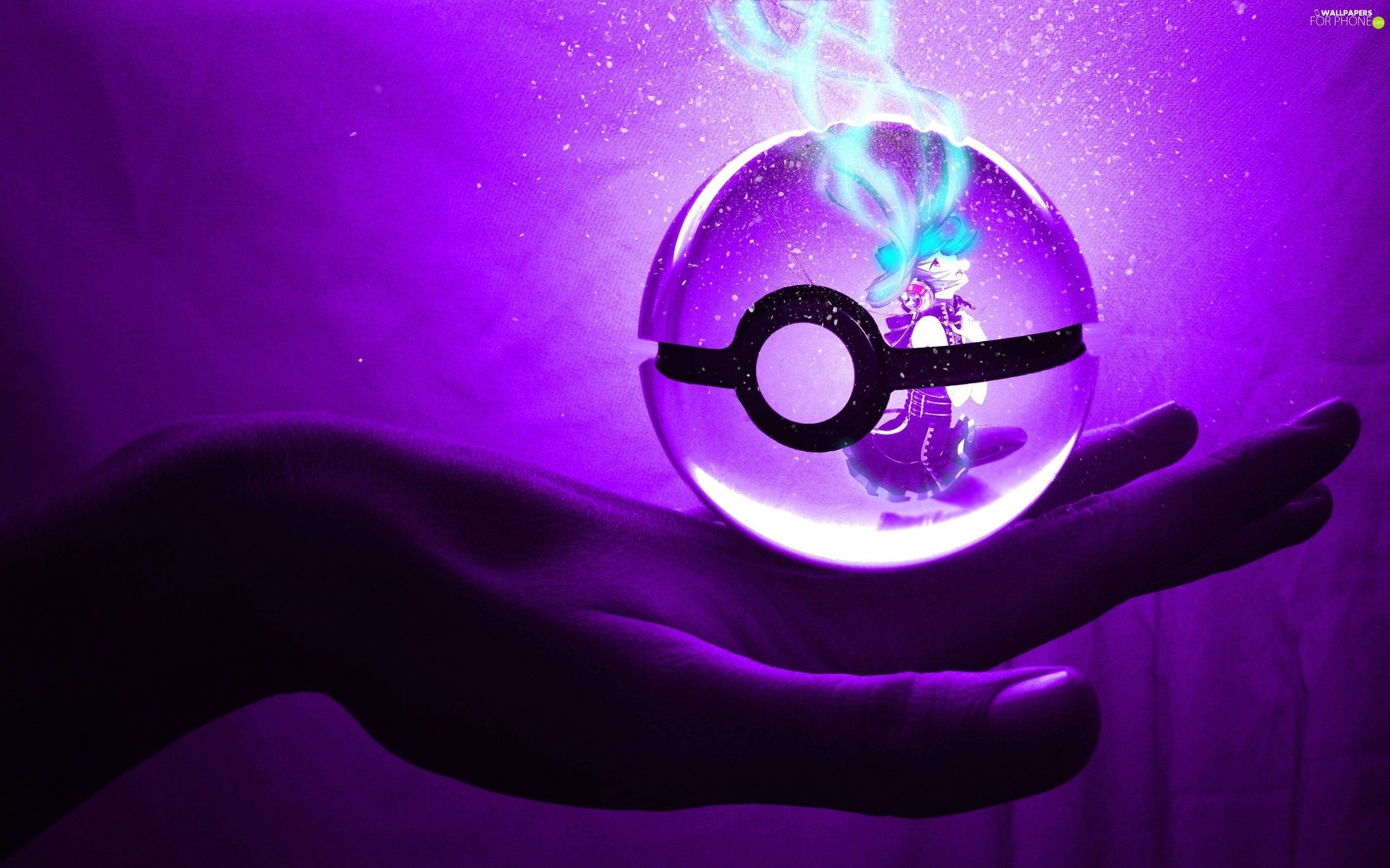 Poké Ball di cristallo viola, 2560x1600 WQXGA, Desktop