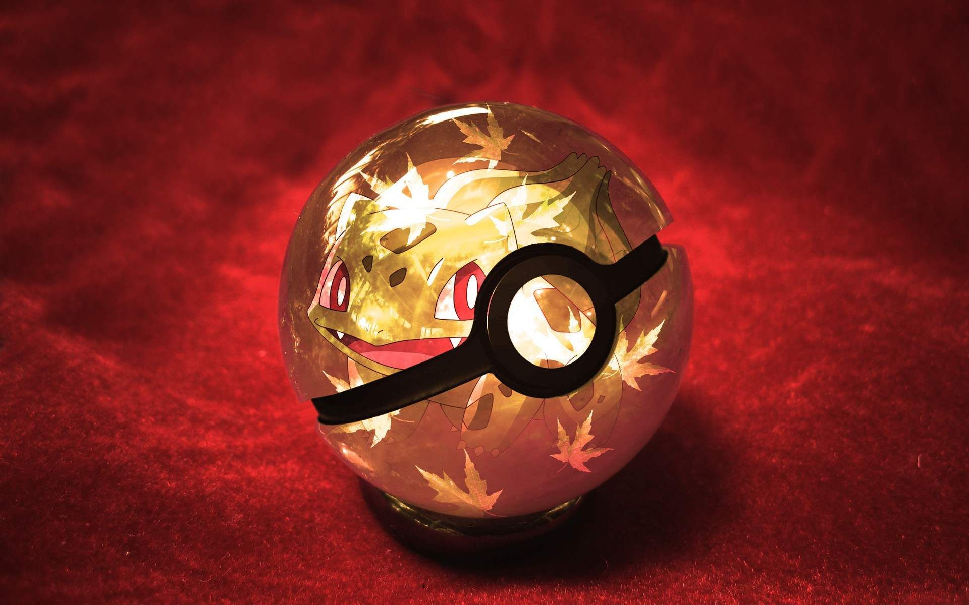 Poké Ball dorata su velluto rosso, 1920x1200 Full HD+, iMac