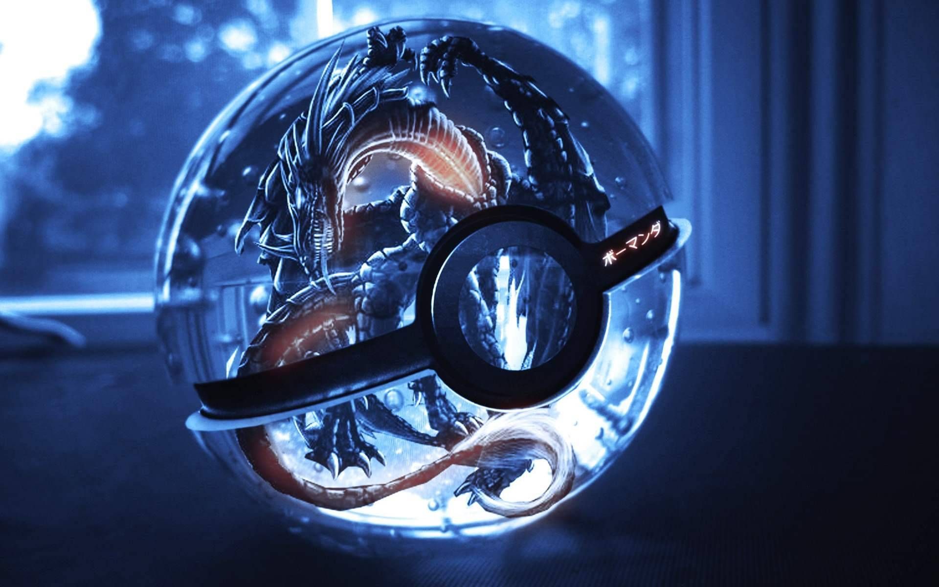 Pokeball di vetro con drago, 1920x1200 Full HD+ WUXGA, Desktop