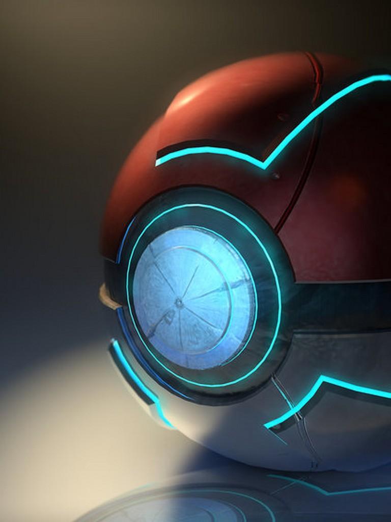 Poké Ball futuristica illuminata, 768x1024 Full HD Verticale, Smartphone