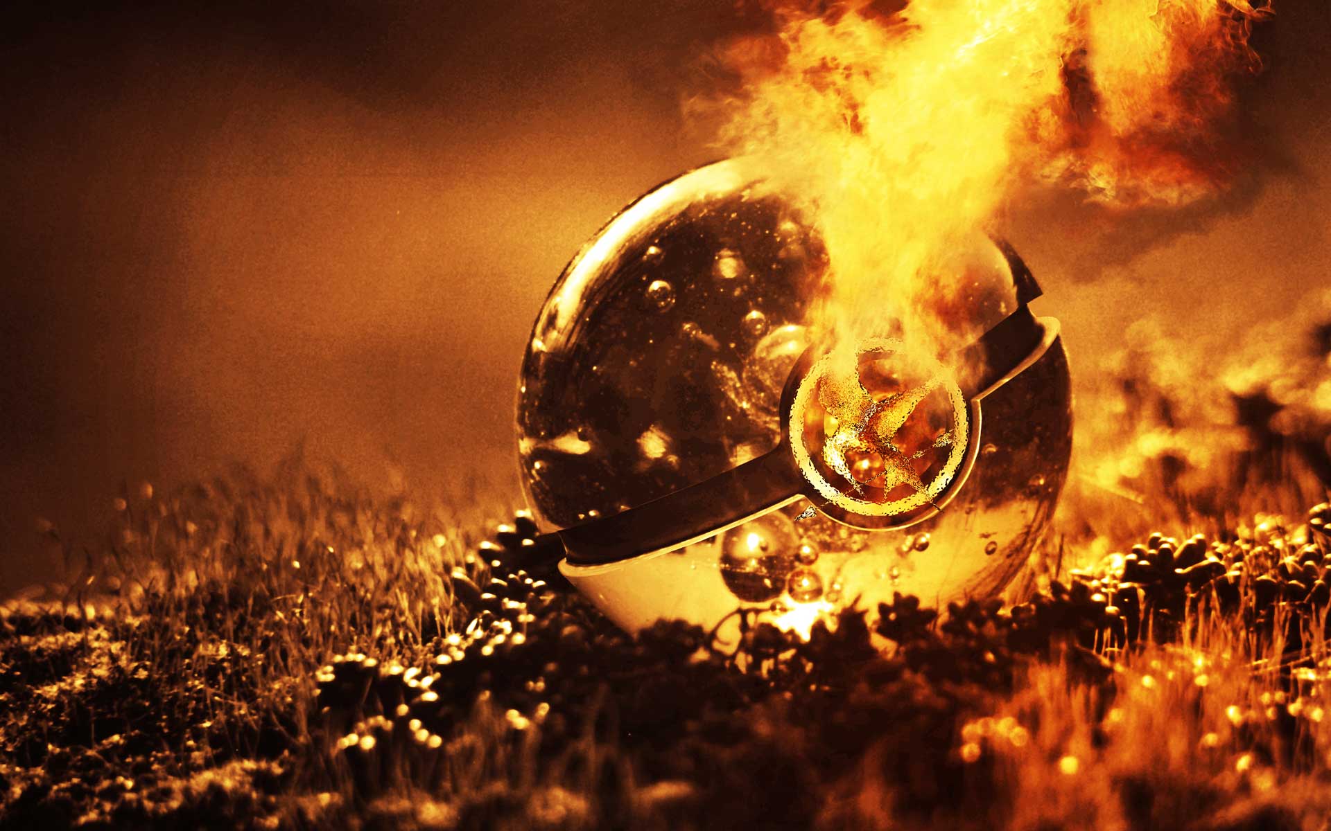 Poké Ball in fiamme, 1920x1200 Full HD+ WUXGA, PC