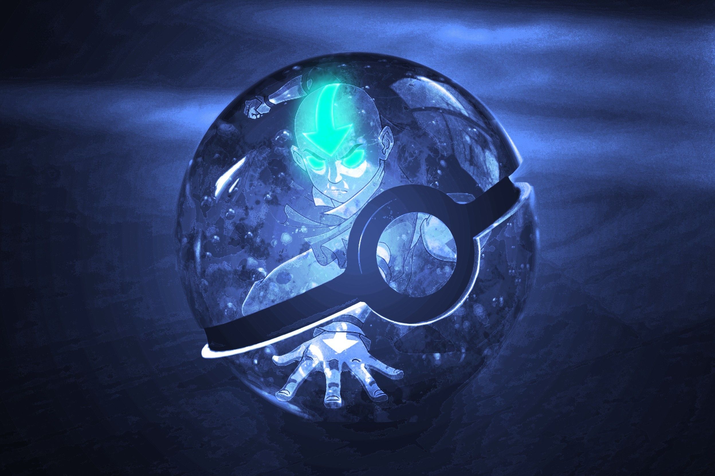 Poké Ball di cristallo blu, 2496x1664 2K, PC Desktop