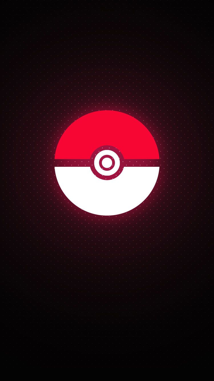 Poké Ball rossa su nero, 750x1334 Full HD Verticale, iPhone