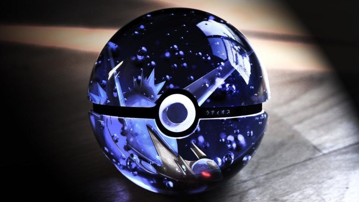 Poké Ball tema spaziale blu, 1200x675 HD, Desktop