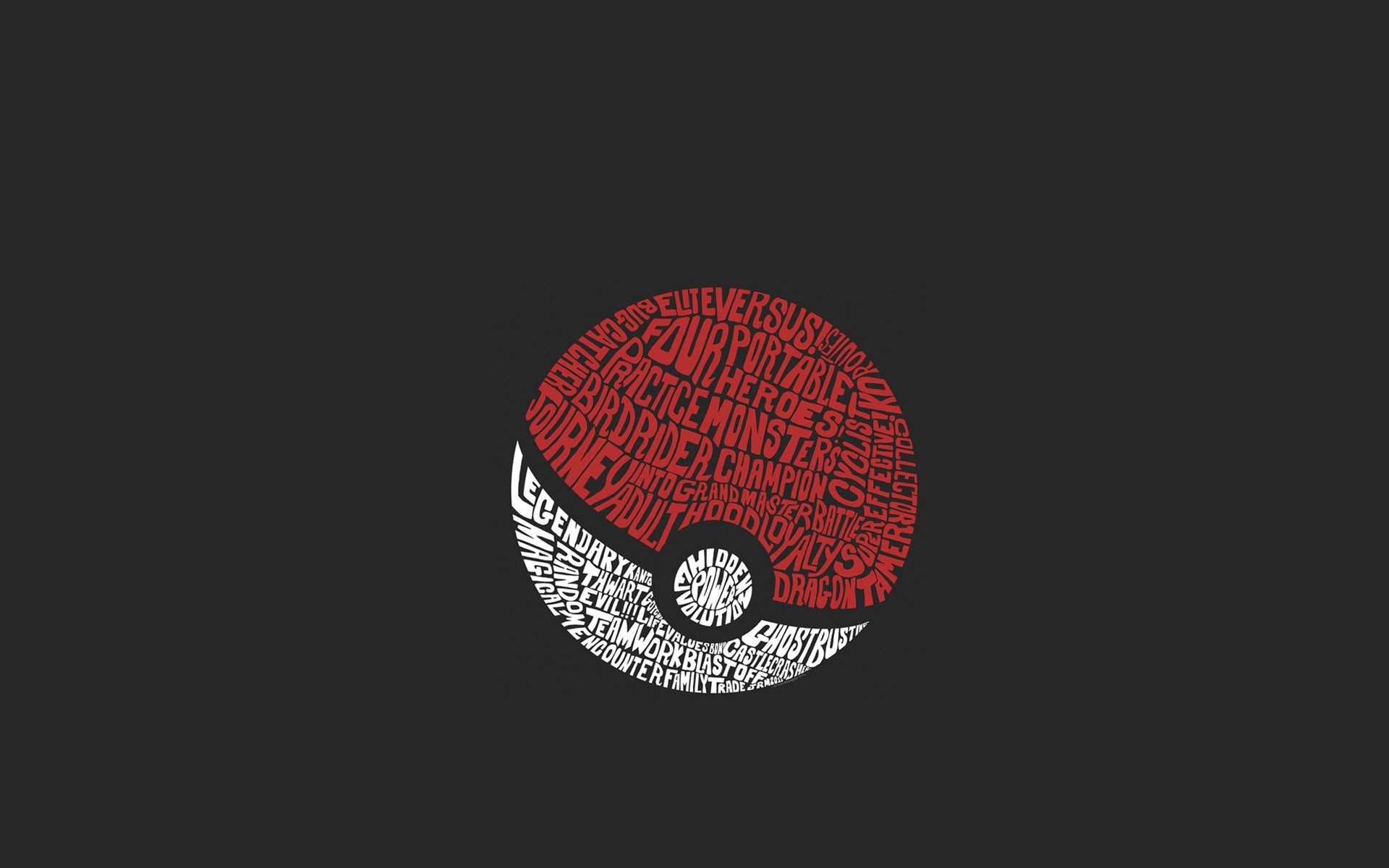 Poké Ball tipografica Pokémon, 1920x1200 Full HD+, Desktop