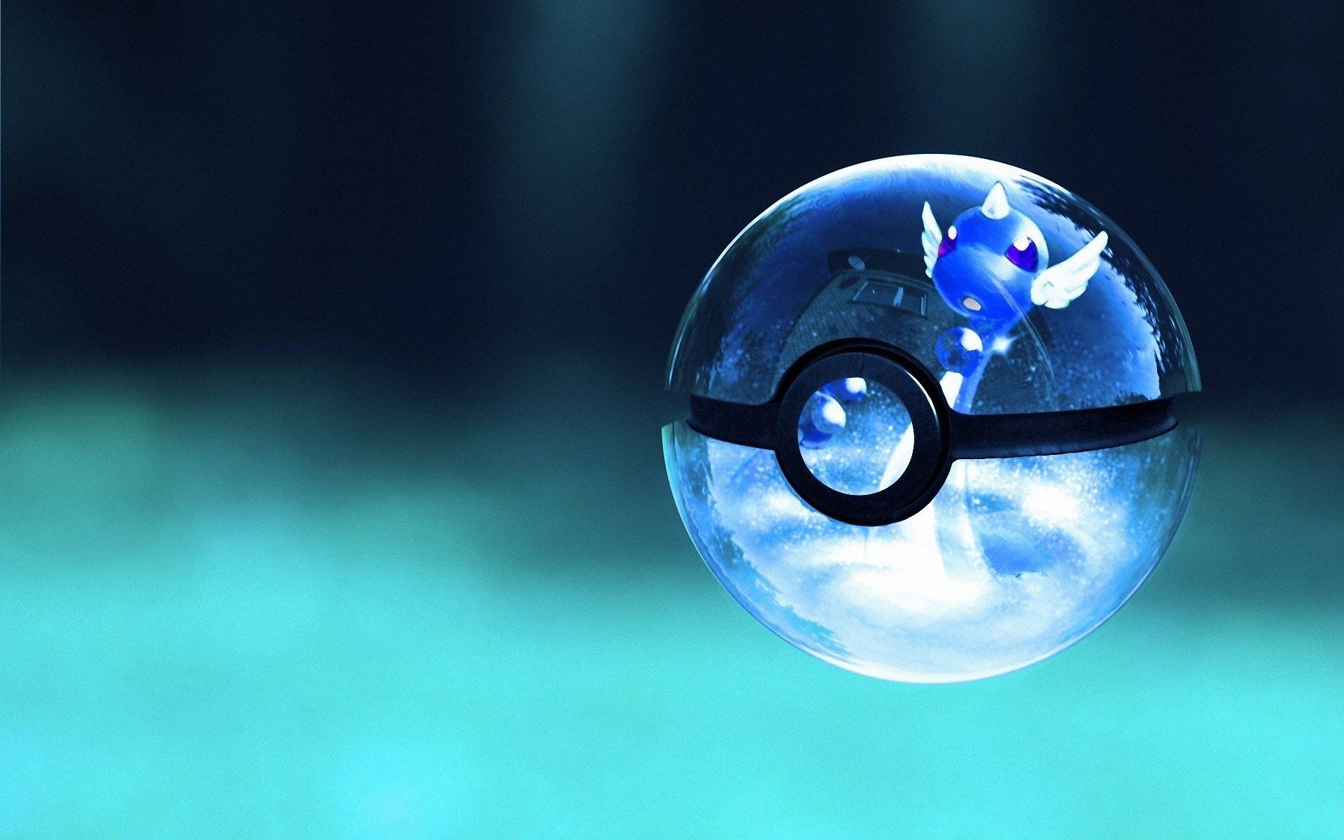Poké Ball di vetro blu, 1920x1200 WUXGA, PC Desktop