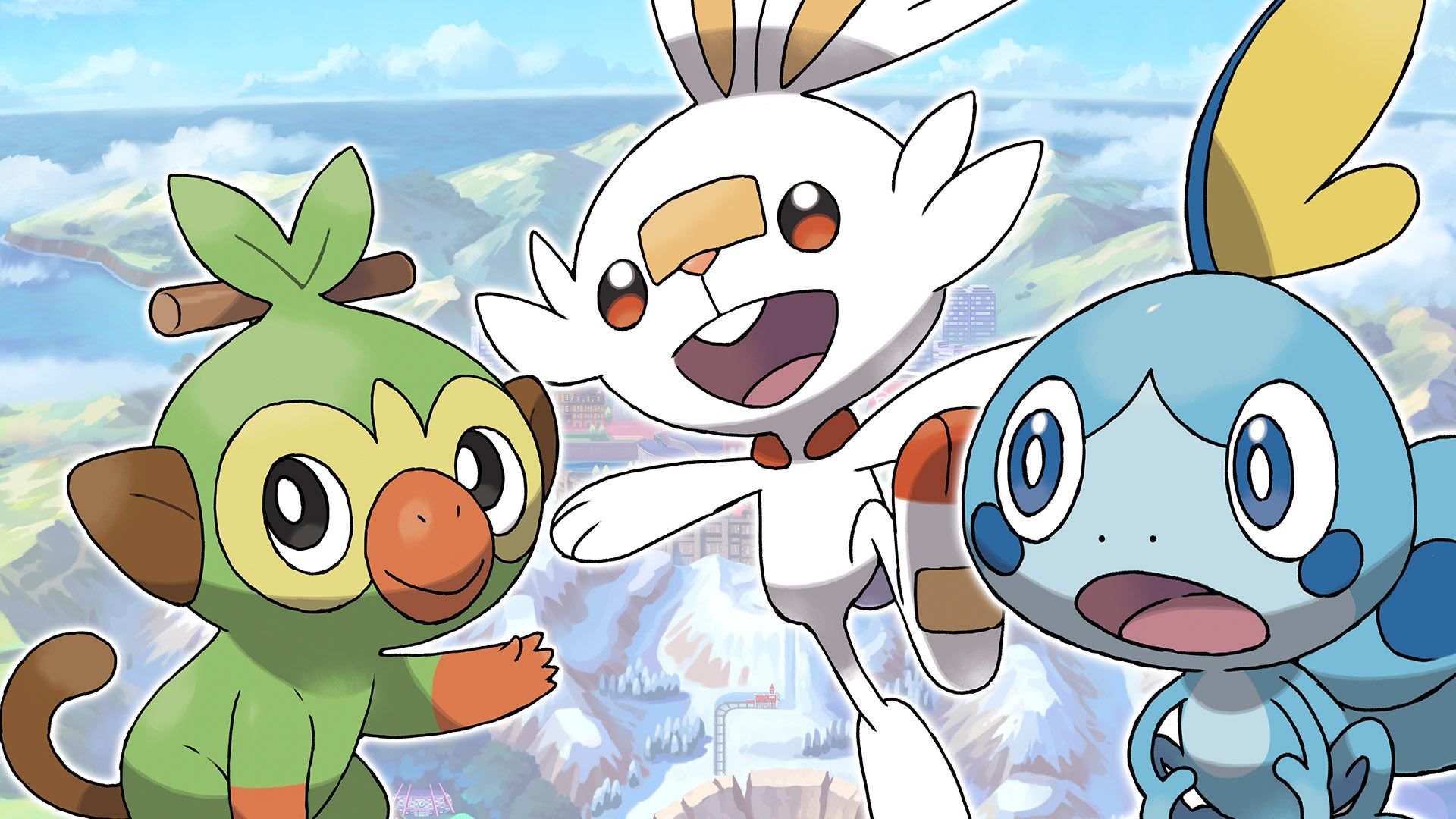 Gruppo Pokémon variopinti, 4860x1760 Panoramico, Dual Screen