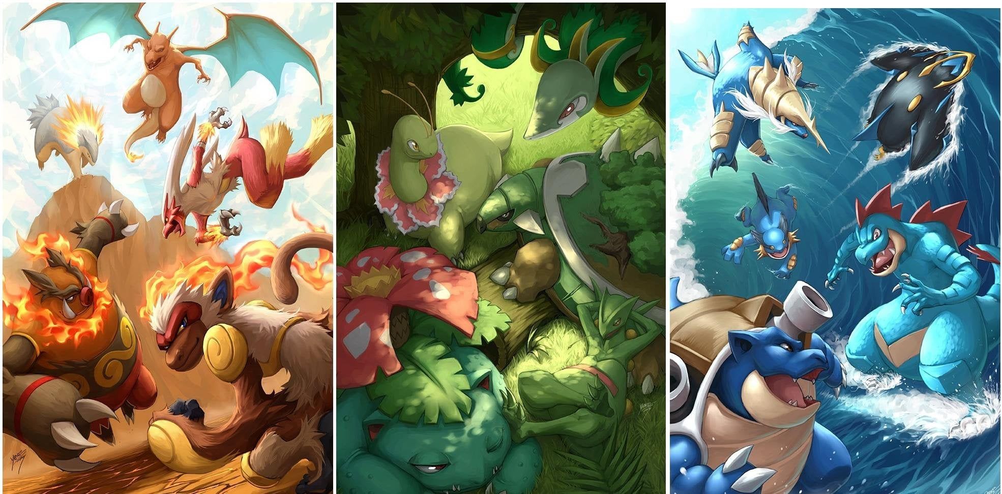 Pokémon starter evoluzioni tripla, 1970x972 Full HD 1080p, Laptop