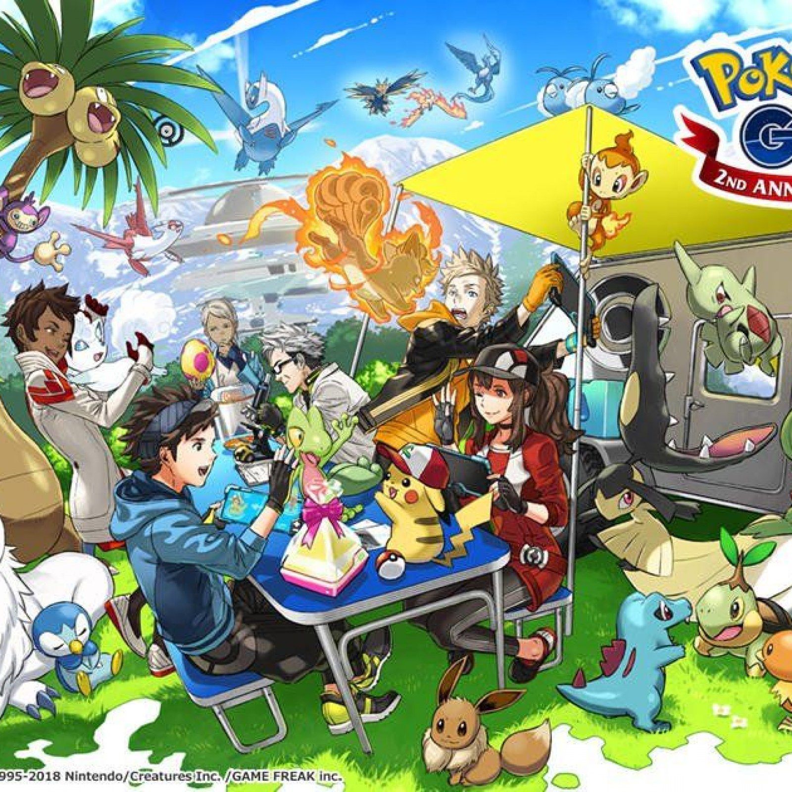 Pokémon Go anniversario personaggi, 1600x1600 900p, PC