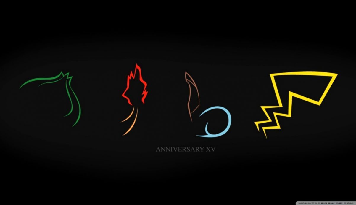 Sagome anniversario Pokémon minimal, 1203x691 HD, Desktop