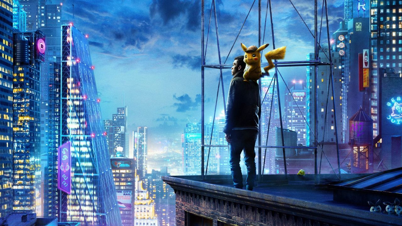 Detective Pikachu città notturna, Pokémon, 1280x720 HD, Desktop