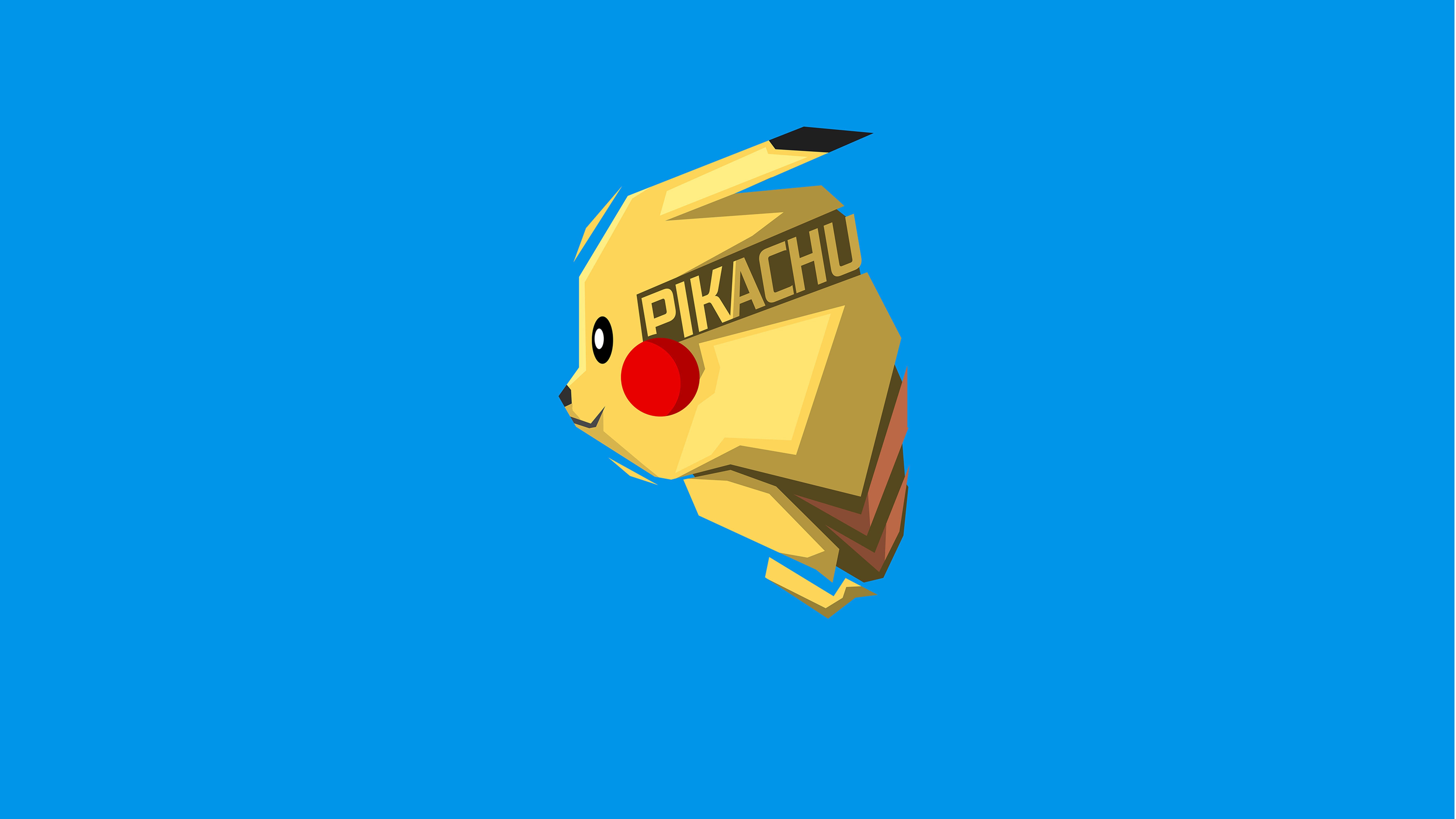 Pichu con casco fondo giallo, 3840x2160 Ultra HD, Monitor 4K