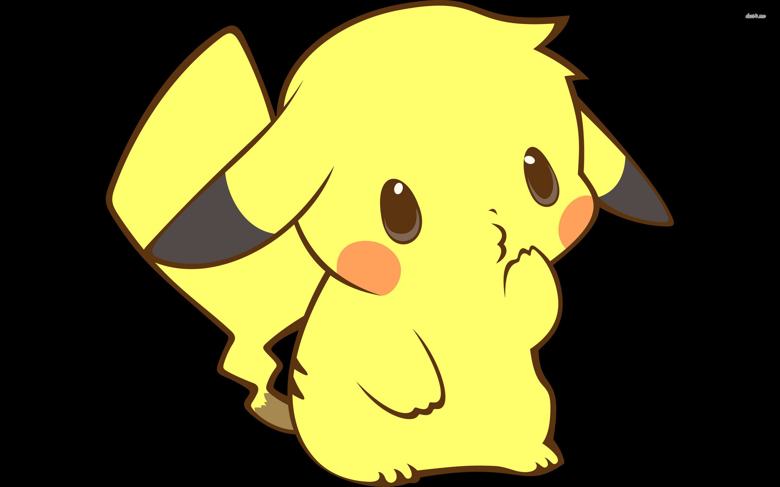 Pikachu carino sfondo nero, Pokémon, 2560x1600 2K, Desktop