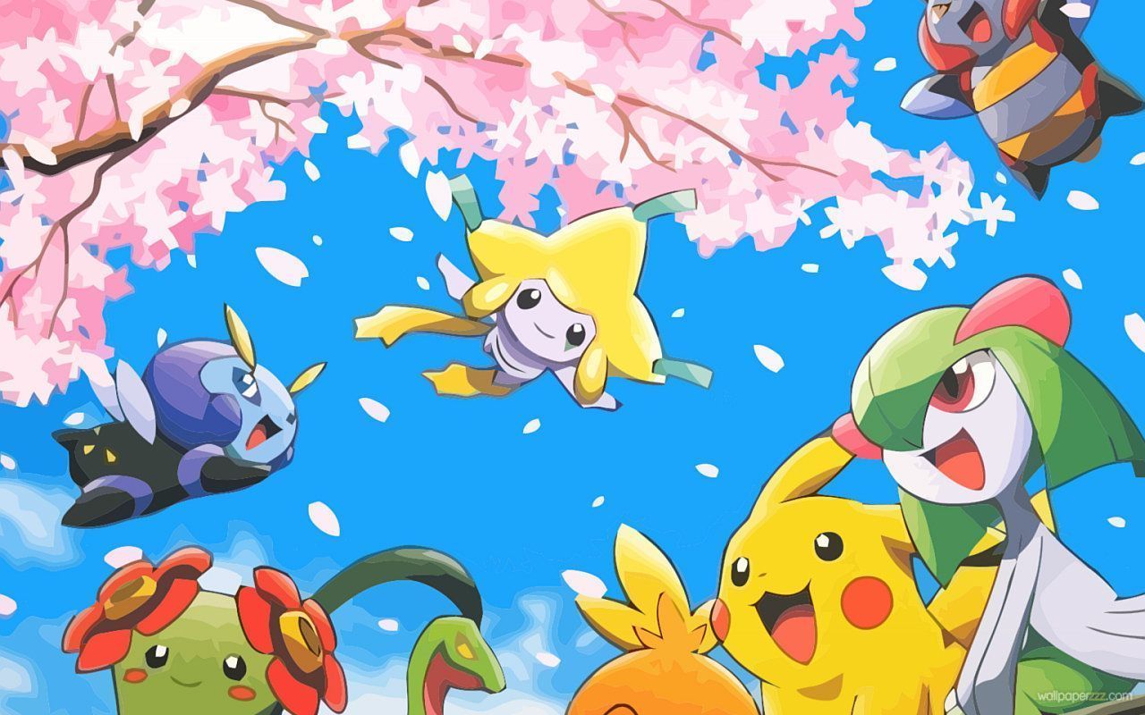 Pokémon sotto ciliegi in fiore, 1280x800 720p, Lenovo Legion