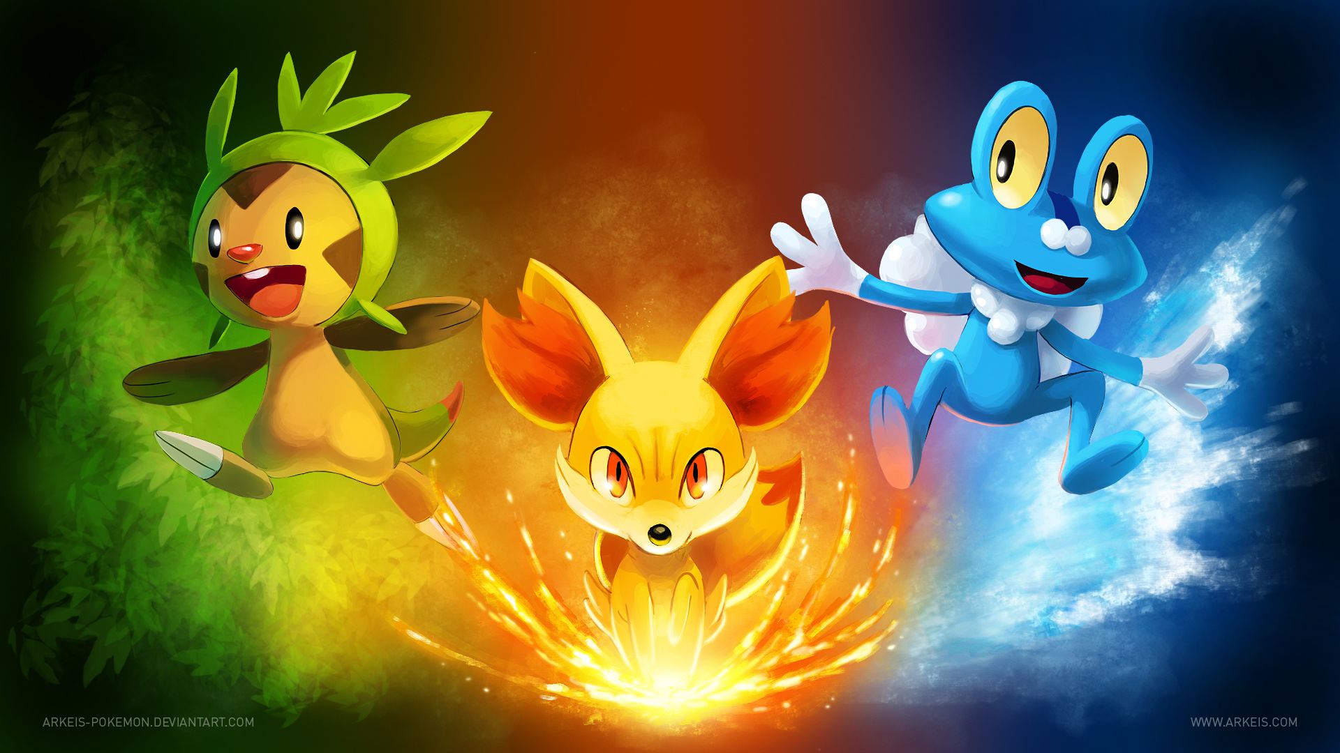 Chespin Fennekin Froakie Pokémon, 1920x1080 1080p, PC