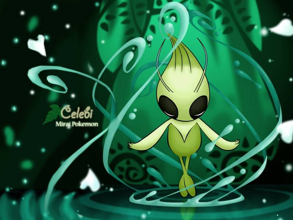Celebi Pokémon verde luminoso, 1024x768 HD, Desktop