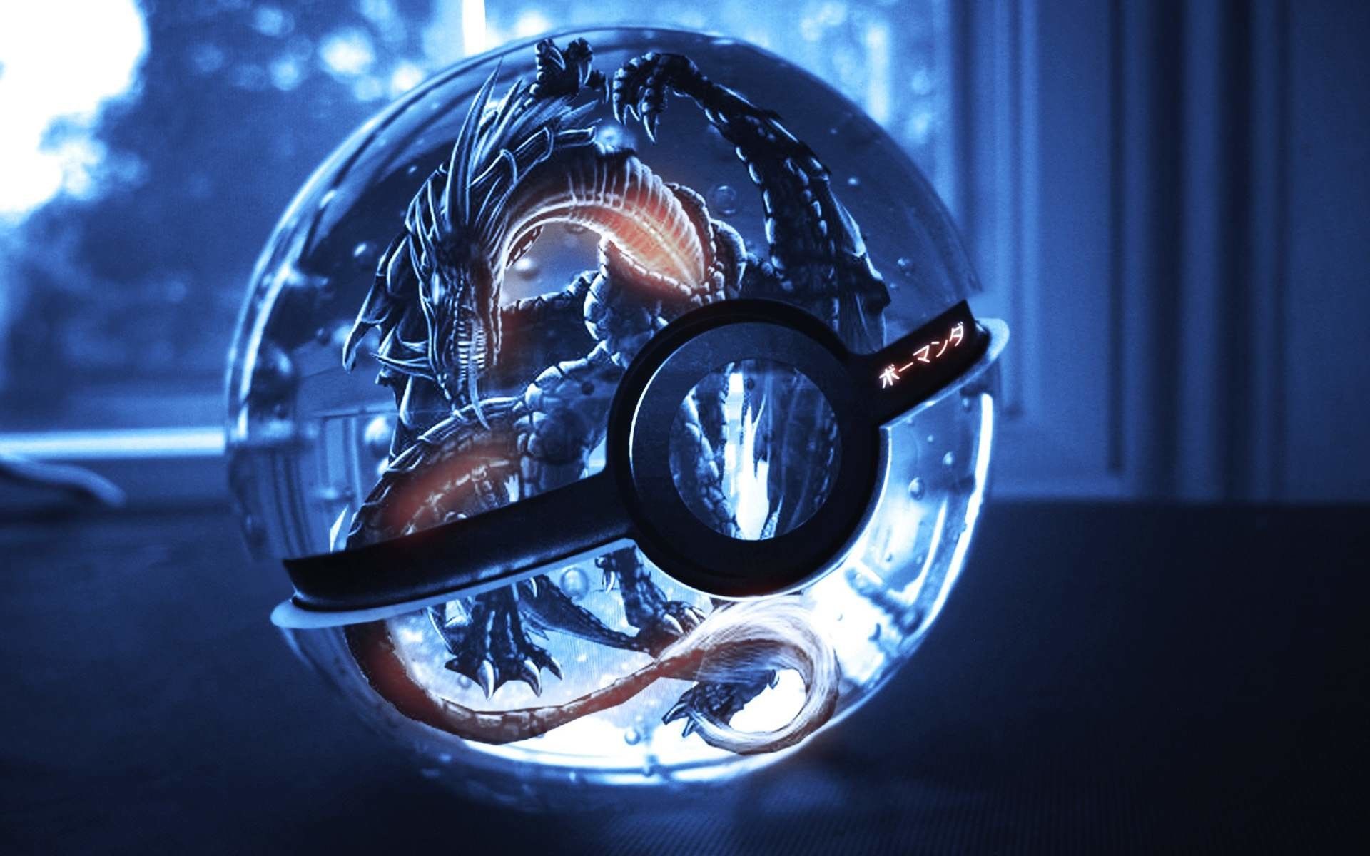 Poké Ball di vetro con drago, 1920x1200 WUXGA, PC