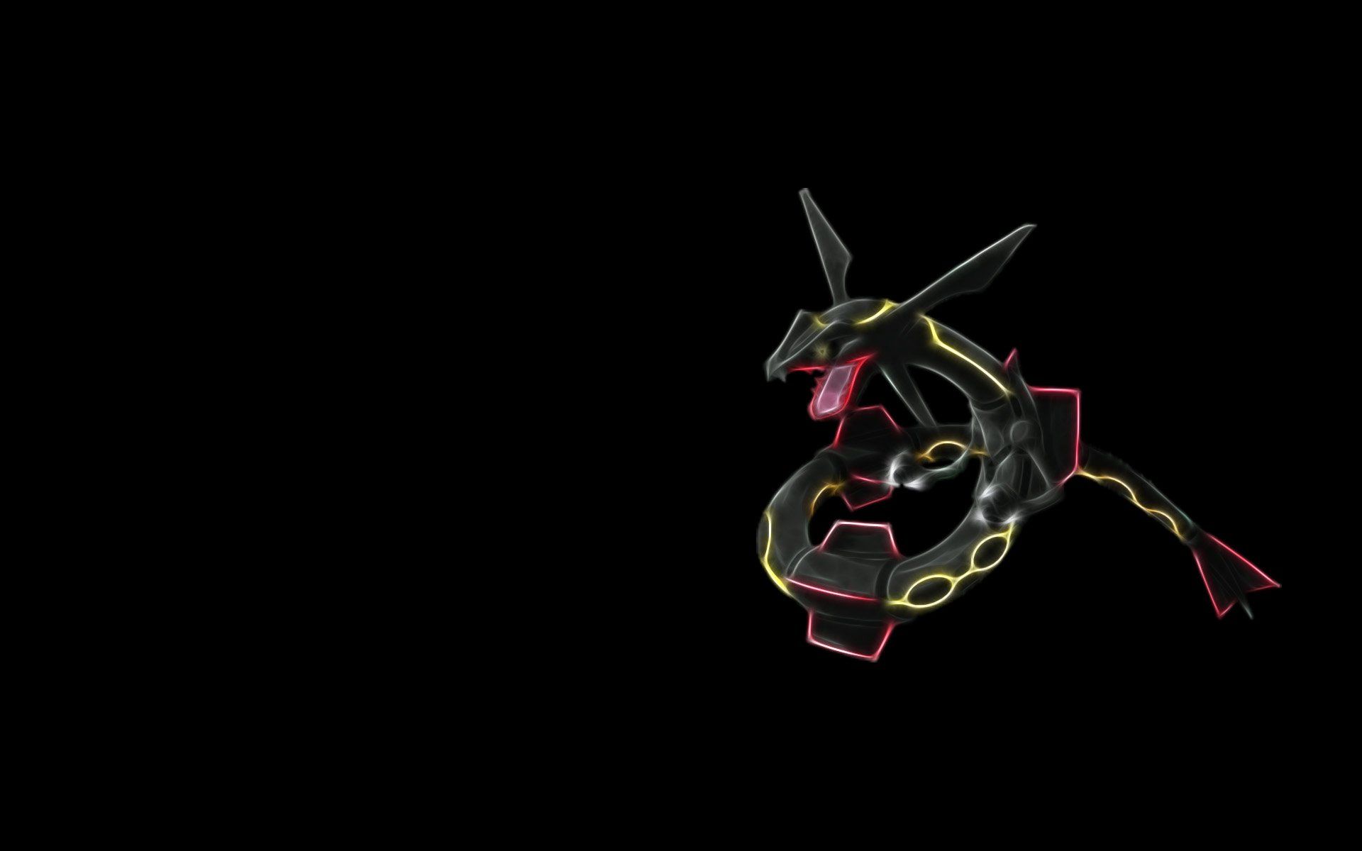 Rayquaza cromatico su nero, 1920x1200 WUXGA, Desktop